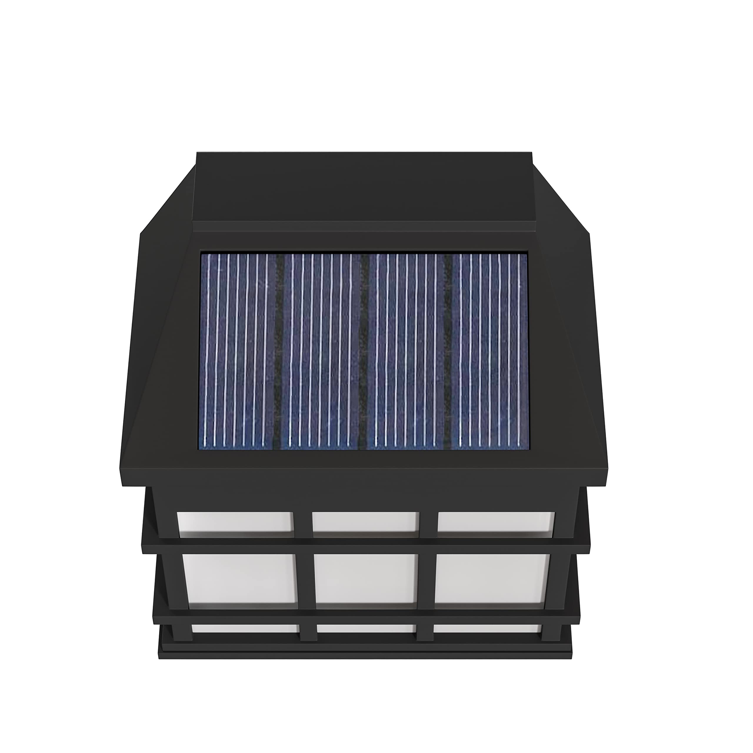 Merrick Lane Black Solar Wall Lights - 6 Pack Bright White LED Outdoor Solar Powered Lights for Fence, Deck, Garden, Pathway & Patio Lighting - Waterproof & Energy Efficient Landscape Lighting
