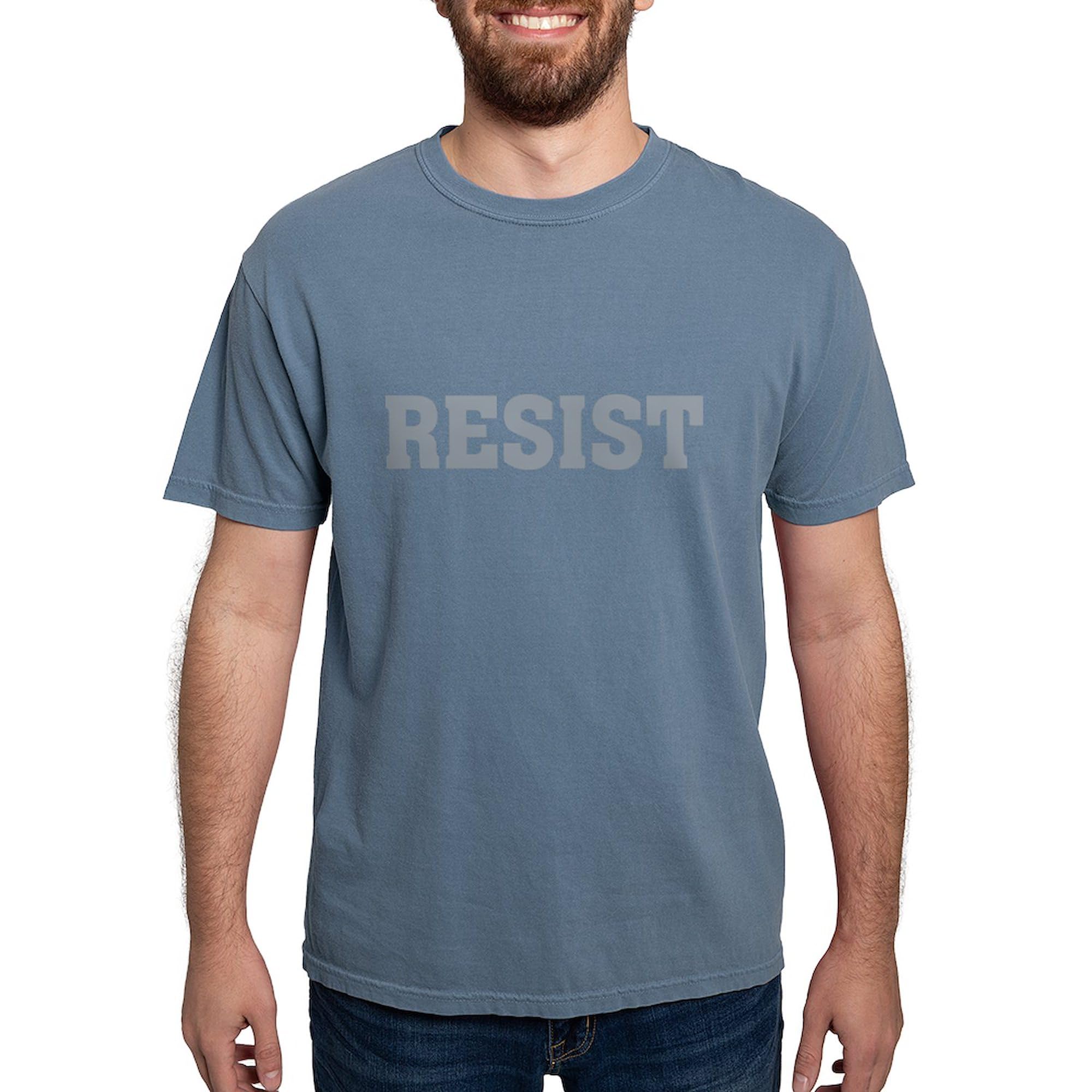 Resist Typography Grey T-Shirt for Men | Comfort Colors Cotton Tee | Casual Wear & Protest Apparel