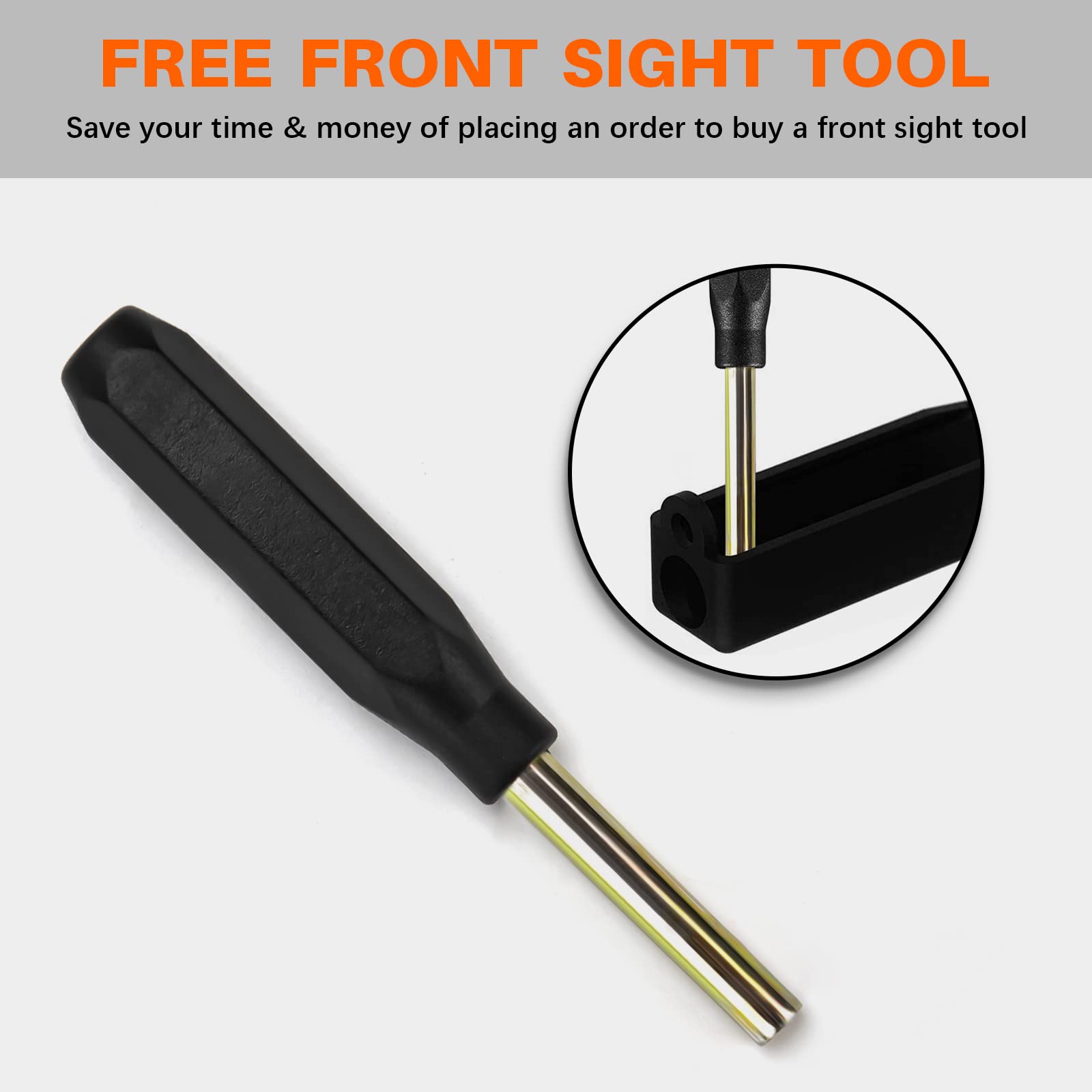Premium Universal Pistol Sight Pusher Tool Kit - Adjust & Install Iron Sights for Glock, 1911, Sig & More | Includes Free Front Sight Tool | Perfect for Gunsmithing, Range Maintenance & Firearm Upgrades