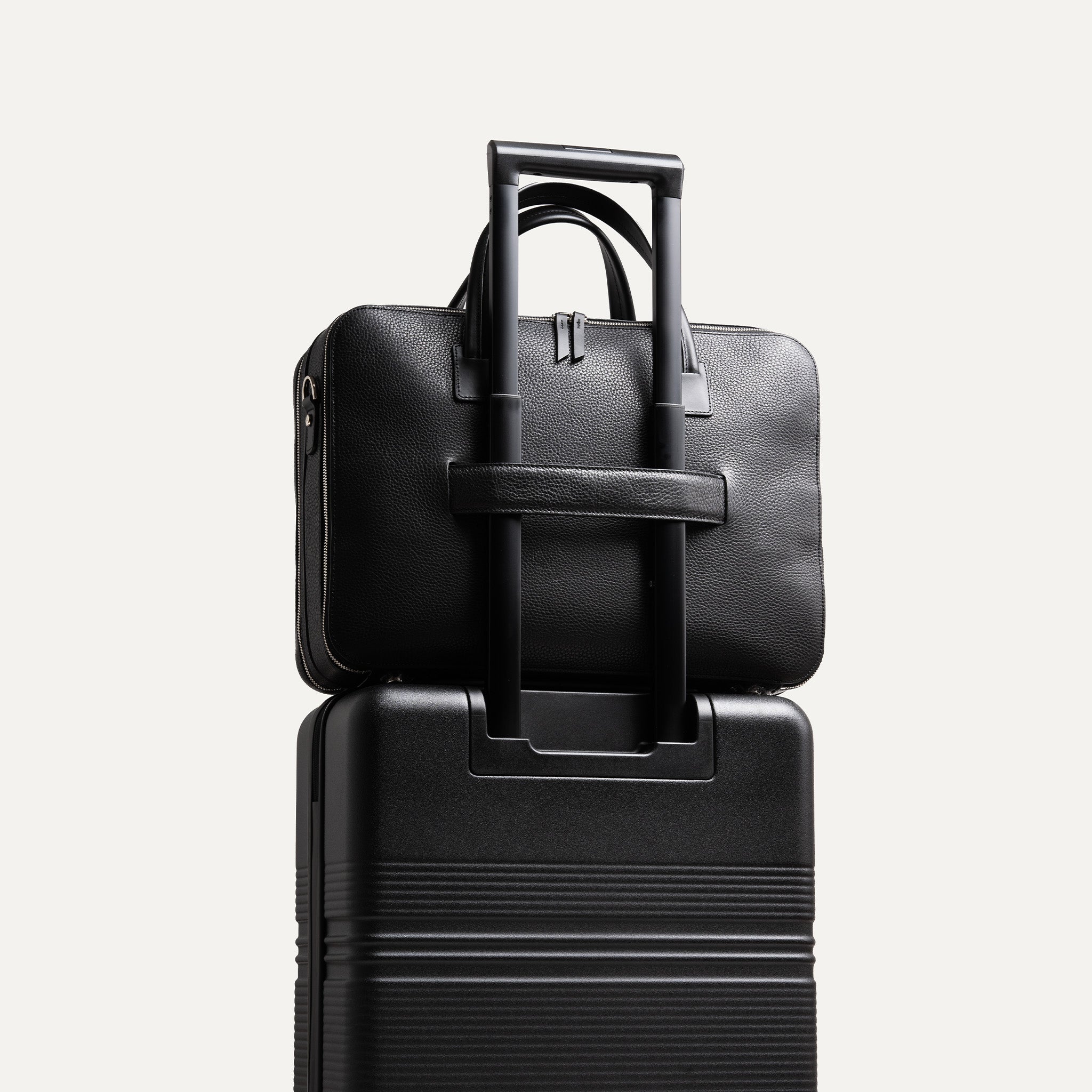 TILIO II Genuine Black Grain Leather Bag - Stylish & Durable for Work, Travel & Everyday Use