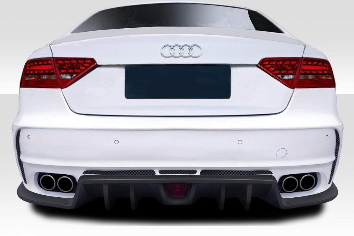 BRIGHTT-35809586 FRP Fiberglass Reinforced Plastic TKR Style Rear Bumper Replacement for Audi A5 4-Door Sedan 2008-2016 Models - Durable Aftermarket Car Body Part - Perfect for Vehicle Upgrades, Collision Repair & Customization