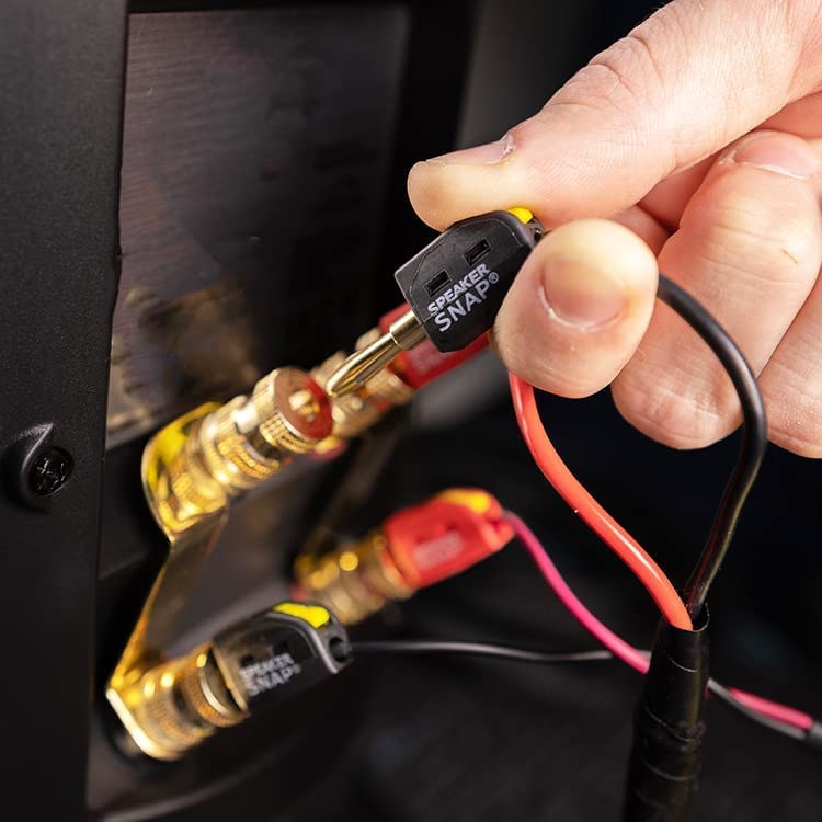Premium Gold Plated Banana Plugs (100 Pack) - 12-24 AWG Fast & Secure Speaker Connectors for Home Theater Systems, Speaker Wires, Wall Plates & AV Receivers - Ideal for Professional Audio Setup and DIY Speaker Installations