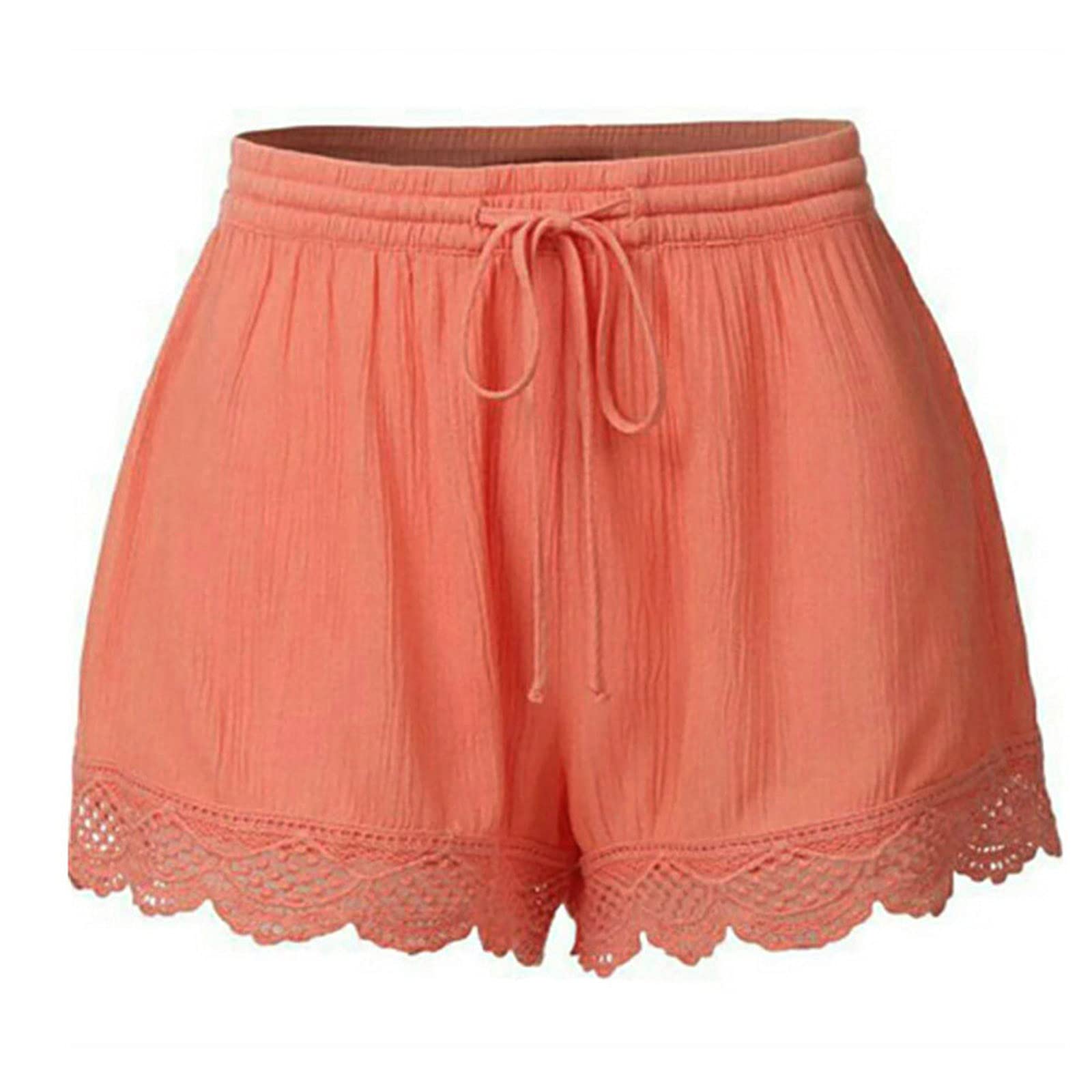 **Women's Long Board Shorts - Swim Leggings with Tie Waist, Fashion Sport Pants & Yoga Shorts - Plus Size Lace Rope Trousers for Beach, Pool & Workout**