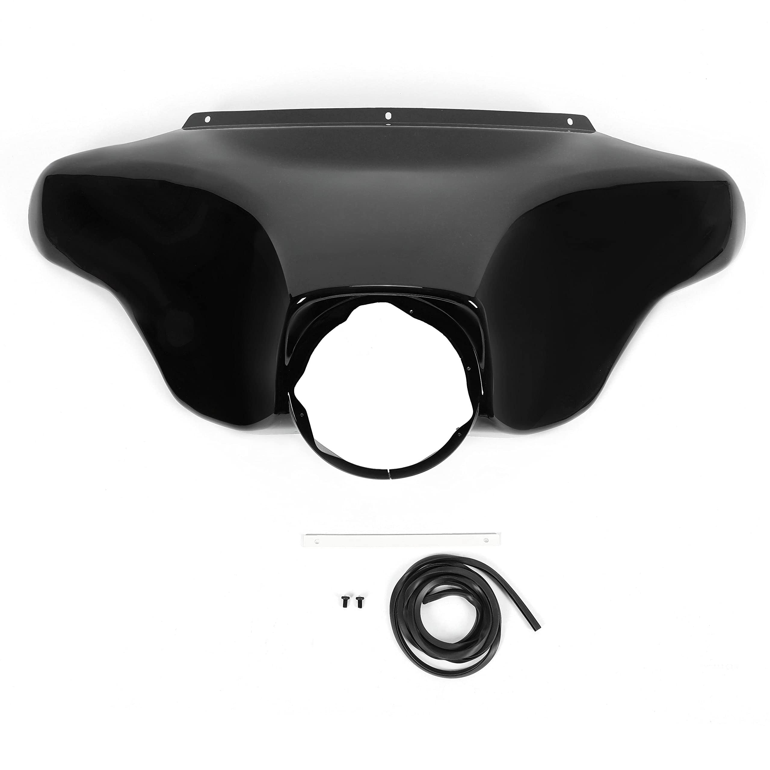 HECASA Front Batwing Inner Outer Fairing for Harley Davidson Touring Street Glide Electra Glide 1996-2013 Models - Black Plastic Replacement Part for Wind Protection & Custom Look