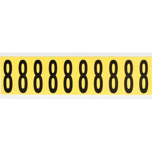 Brady 3440-8 34 Series Indoor Number and Letter Cards - Pack of 25 | Durable Office & Warehouse Labeling for Organization & Safety