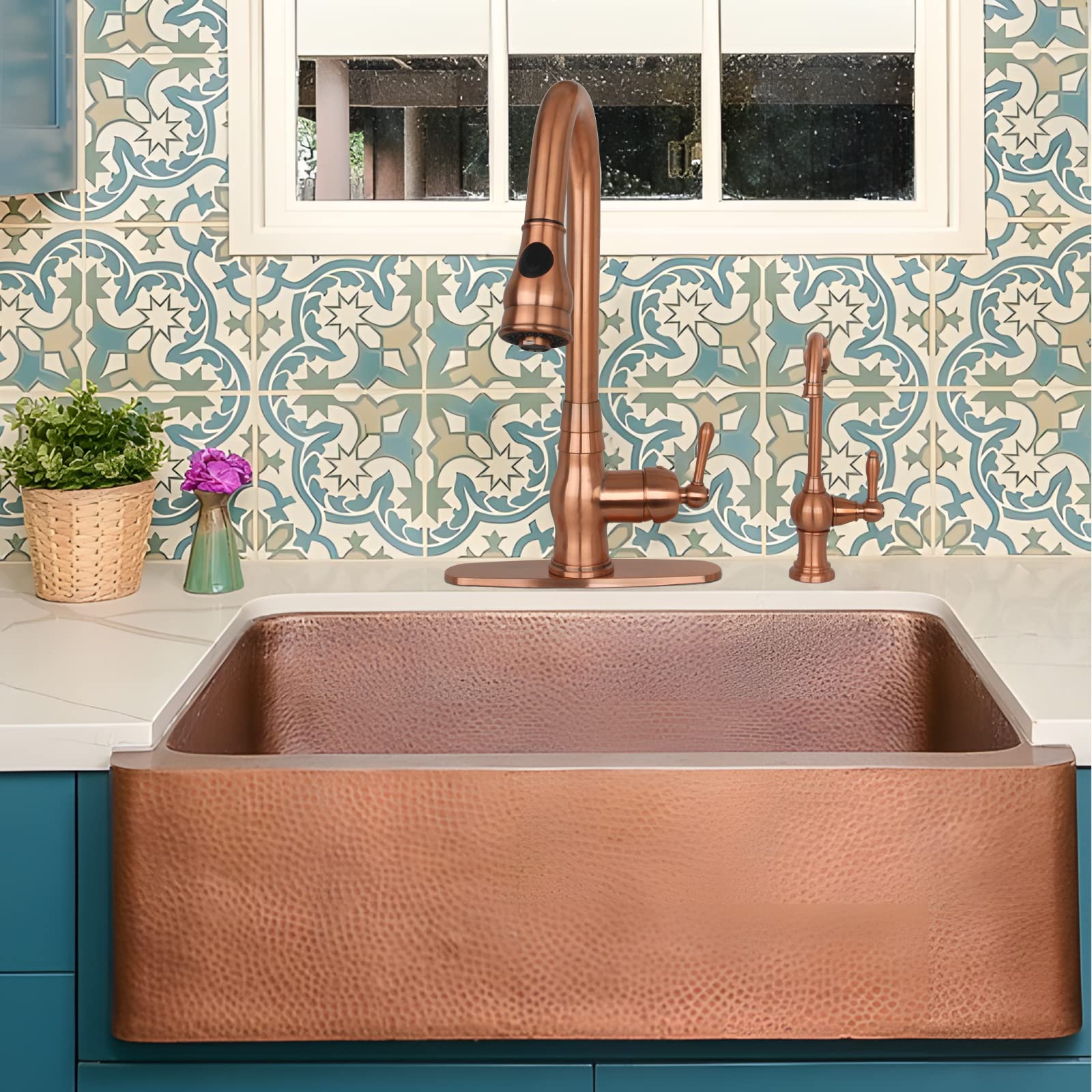 **Akicon Copper Kitchen Water Filter Faucet - 100% Lead-Free Brass Body, Fits Most Reverse Osmosis & Water Filtration Systems (Non-Air Gap, Cold Water Only) - Perfect for Clean Drinking Water in Homes & Offices**