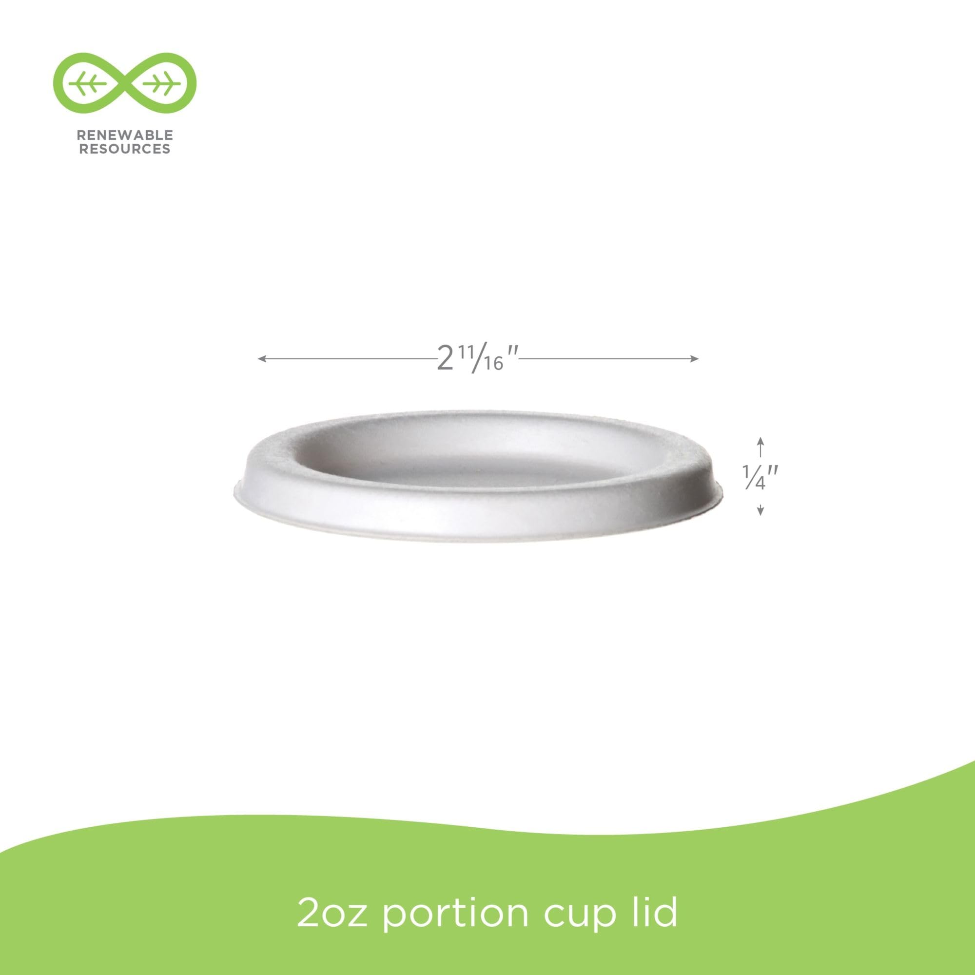 ECO-Friendly Compostable 2oz Molded Fiber Portion Cups with Lids - 2500 Count Case | PFAS-Free, Tree-Free Sugarcane Material | ASTM & BPI Certified | Perfect for Catering, Food Sampling, and Eco-Conscious Events