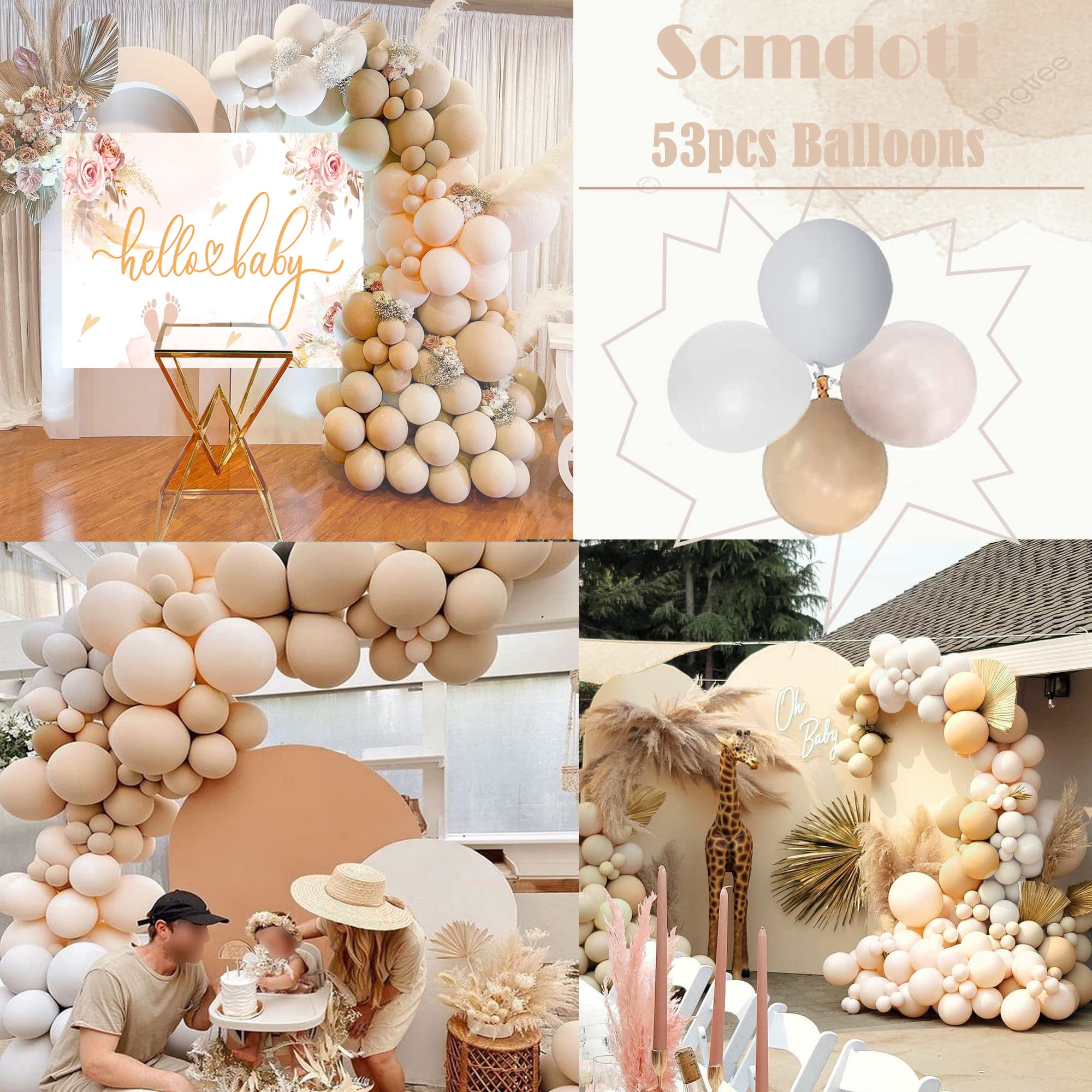 Neutral Balloon Garland Kit - Gender Neutral Baby Shower Backdrop Decor for Boys & Girls | Double Stuffed Nude Balloon Arch for Gender Reveal Parties, First Birthdays & Nursery Decorations | Perfect for Baby Showers, Birthday Parties & Gender Reveal Events