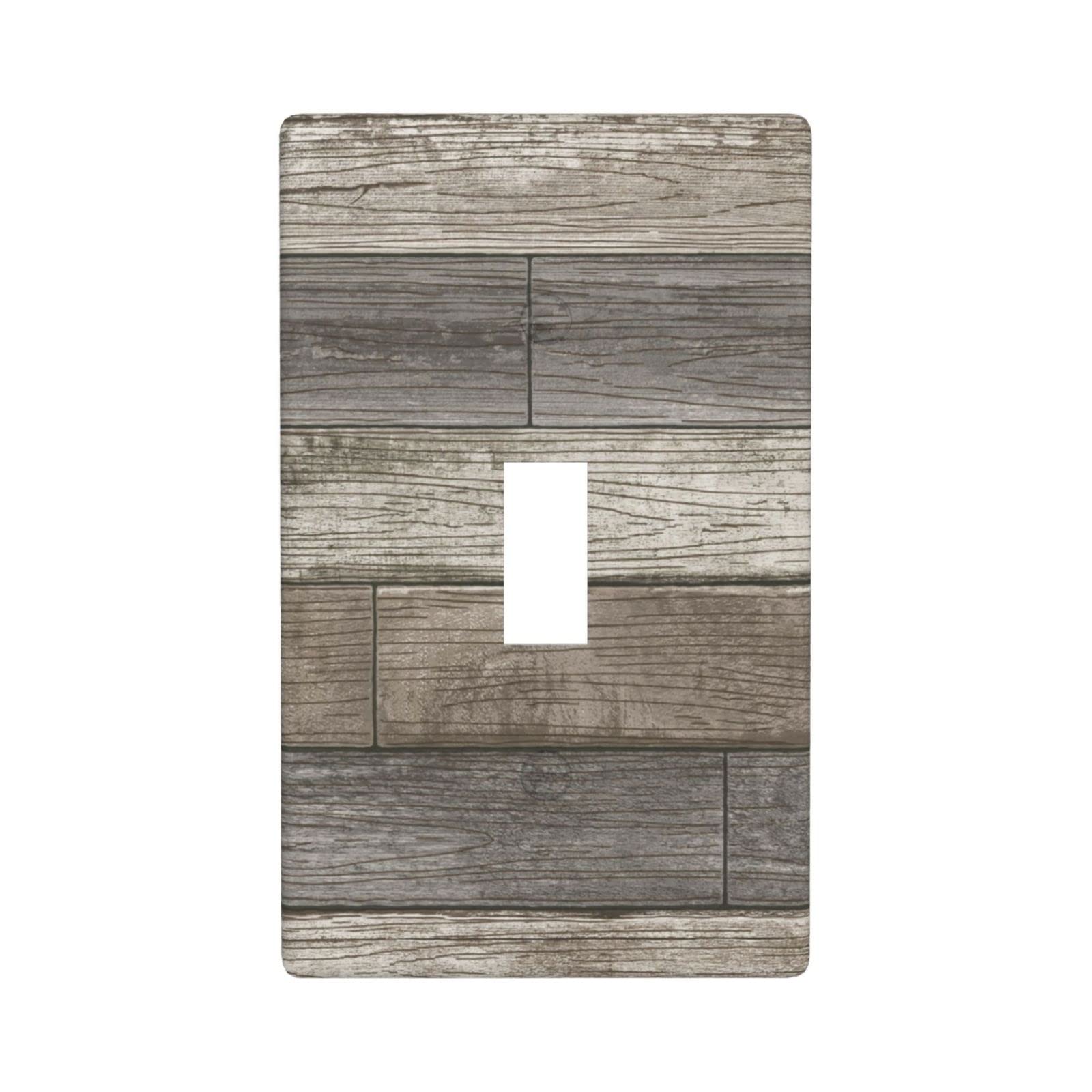 Rustic Farmhouse Light Switch Cover Plate - Single Toggle 1 Gang Wall Plate (4.5