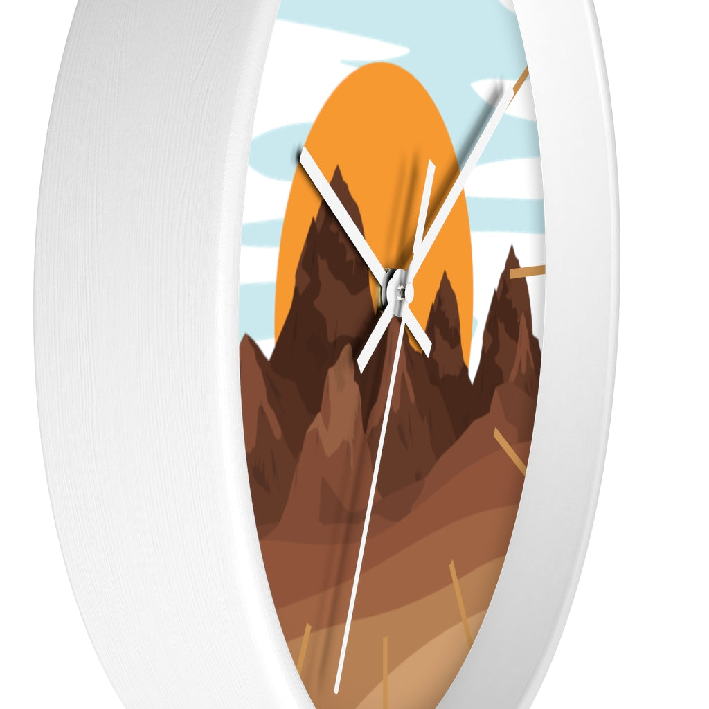 Sunrise Mountain Wall Clock - Large Modern Silent Non-Ticking Battery Operated Wall Decor for Living Room, Bedroom, Office - Perfect for Home, Office & Gift Giving