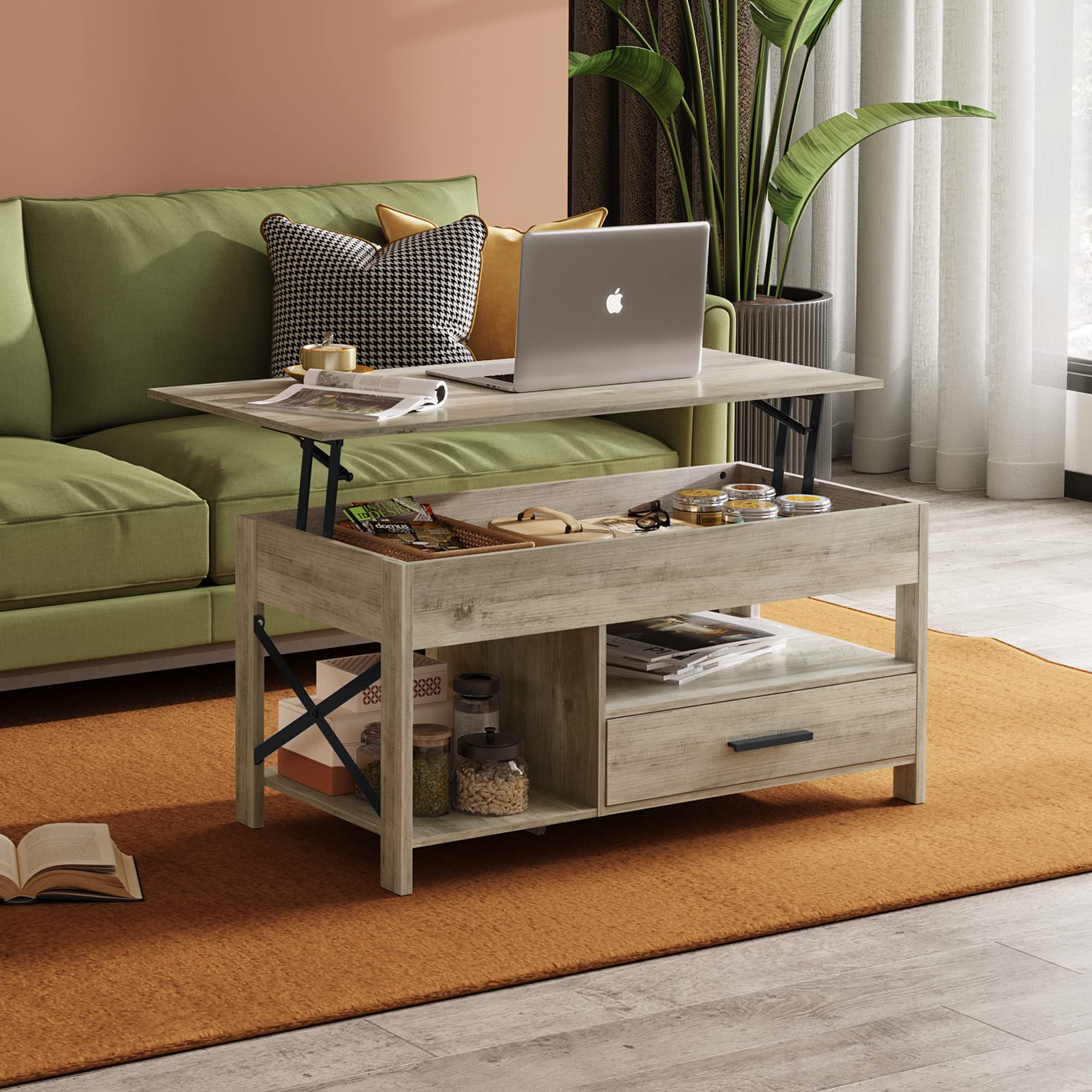 Lift Top Coffee Table with Storage - 39
