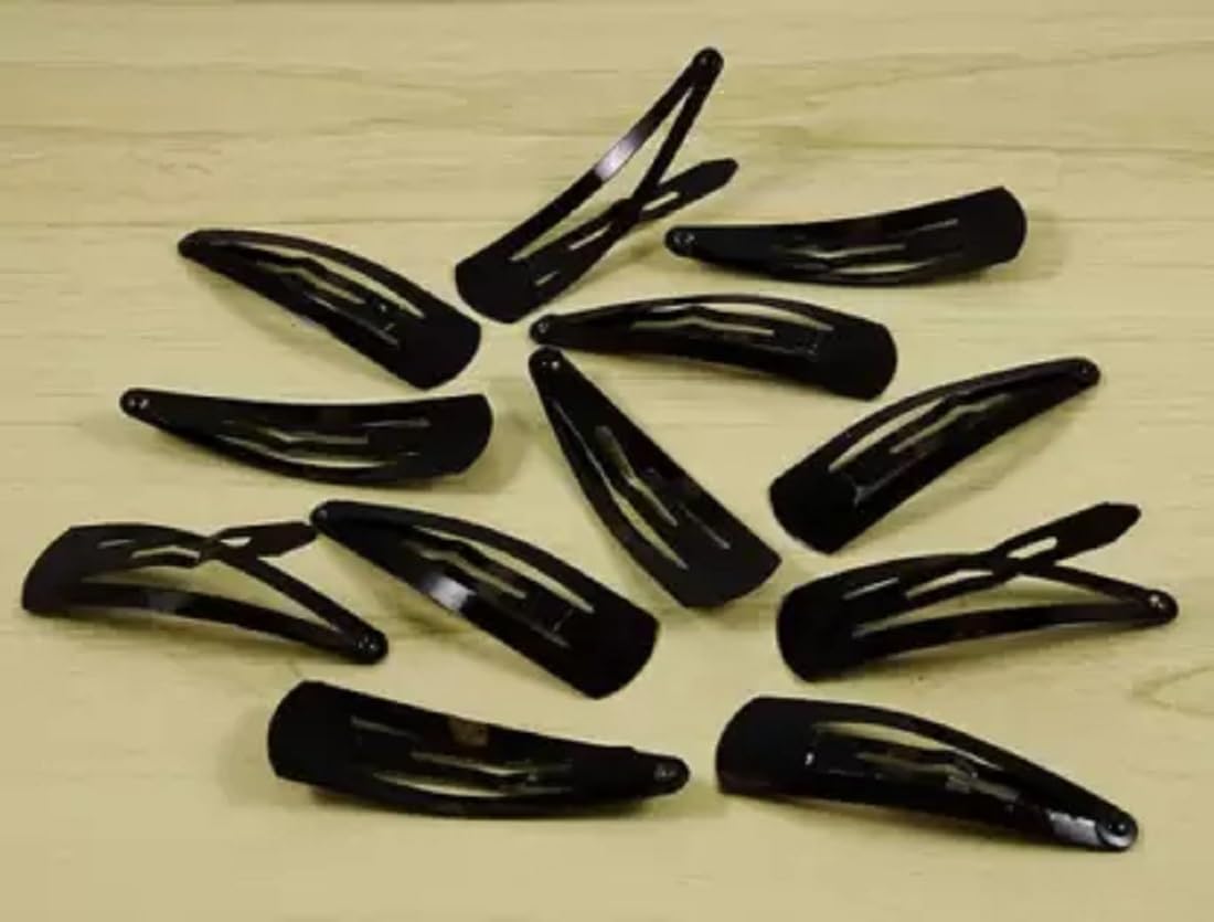 Premium Black Metal Tik-Tak Hair Clips for Women & Girls | Glossy Triangular Hair Clips for Women | Strong Hold Hair Accessories for Everyday, Office, Party & Special Occasions