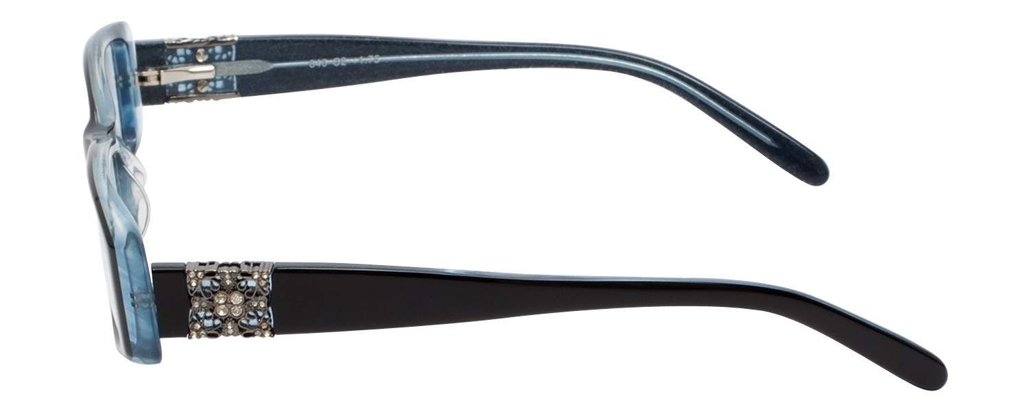 Calabria 840 Techno Optical Designer Reading Glasses with Anti-Reflective Lenses & Hard Case - Stylish Blue Light Blocking Eyewear for Computer Work, Reading, and Office Use