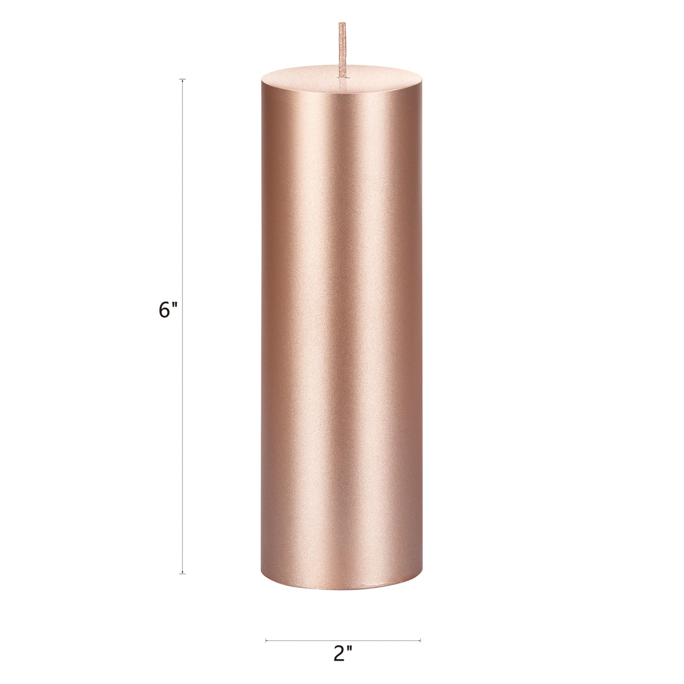 Premium Unscented Rose Gold Pillar Candle 2