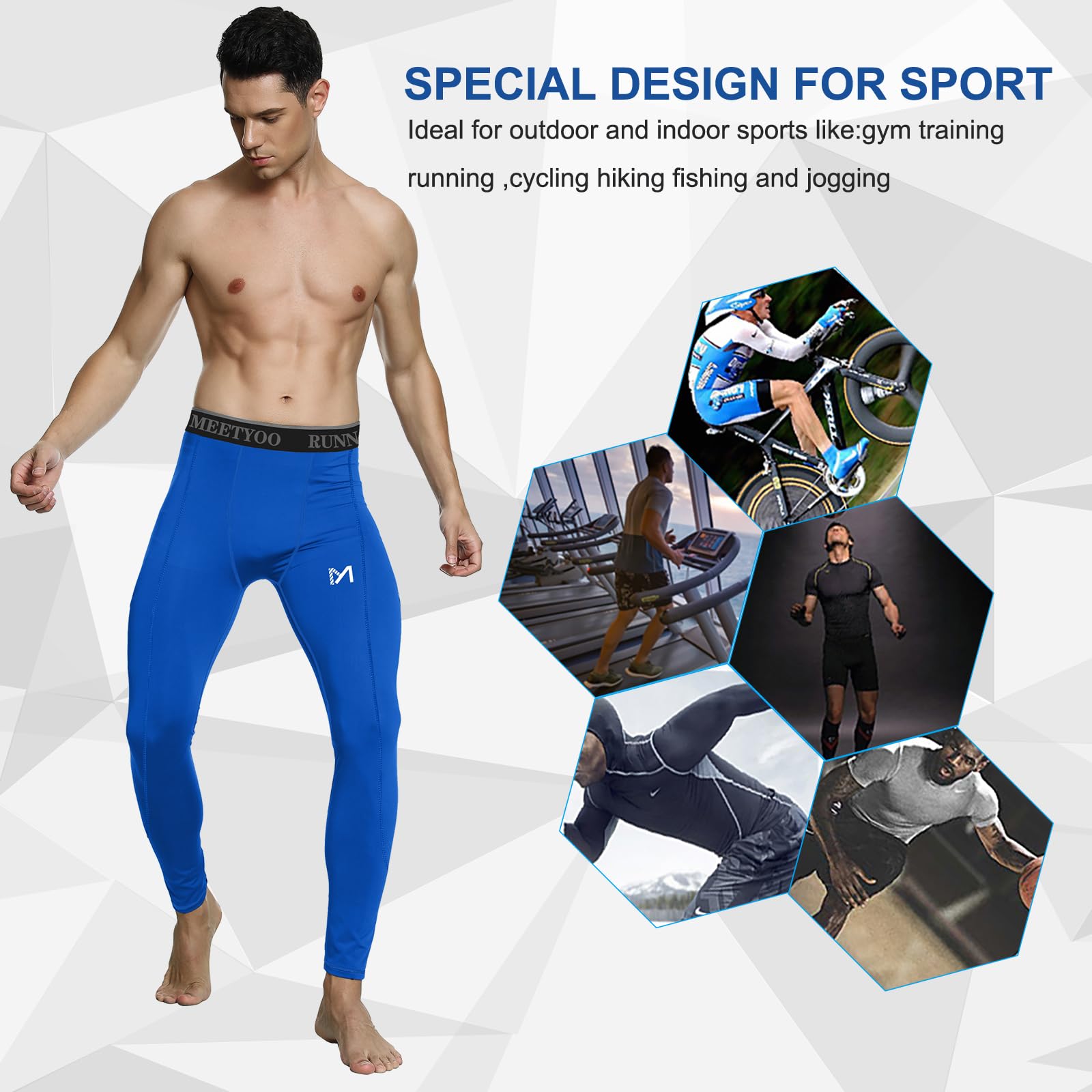 Men's Cool Dry Sports Workout Running Tights Leggings - Breathable Compression Pants for Gym, Jogging & Active Lifestyle