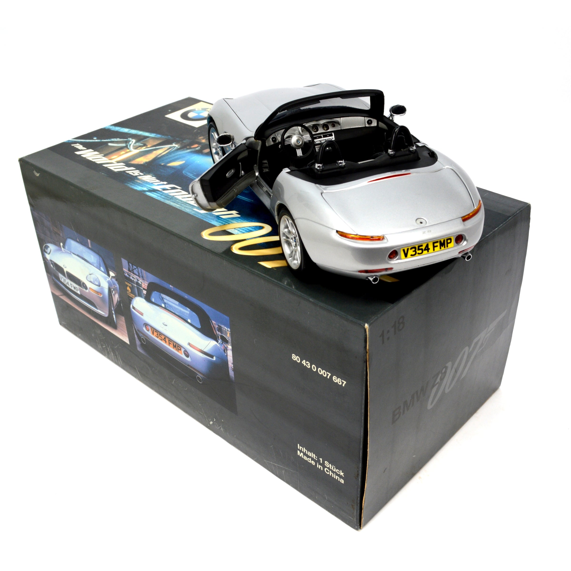 Exclusive 1:18 Scale James Bond BMW Z8 Diecast Model Car by Kyosho - Collectible Toy for Movie Fans & Car Enthusiasts - Perfect for Display, Gifts, and 007 Memorabilia Collections