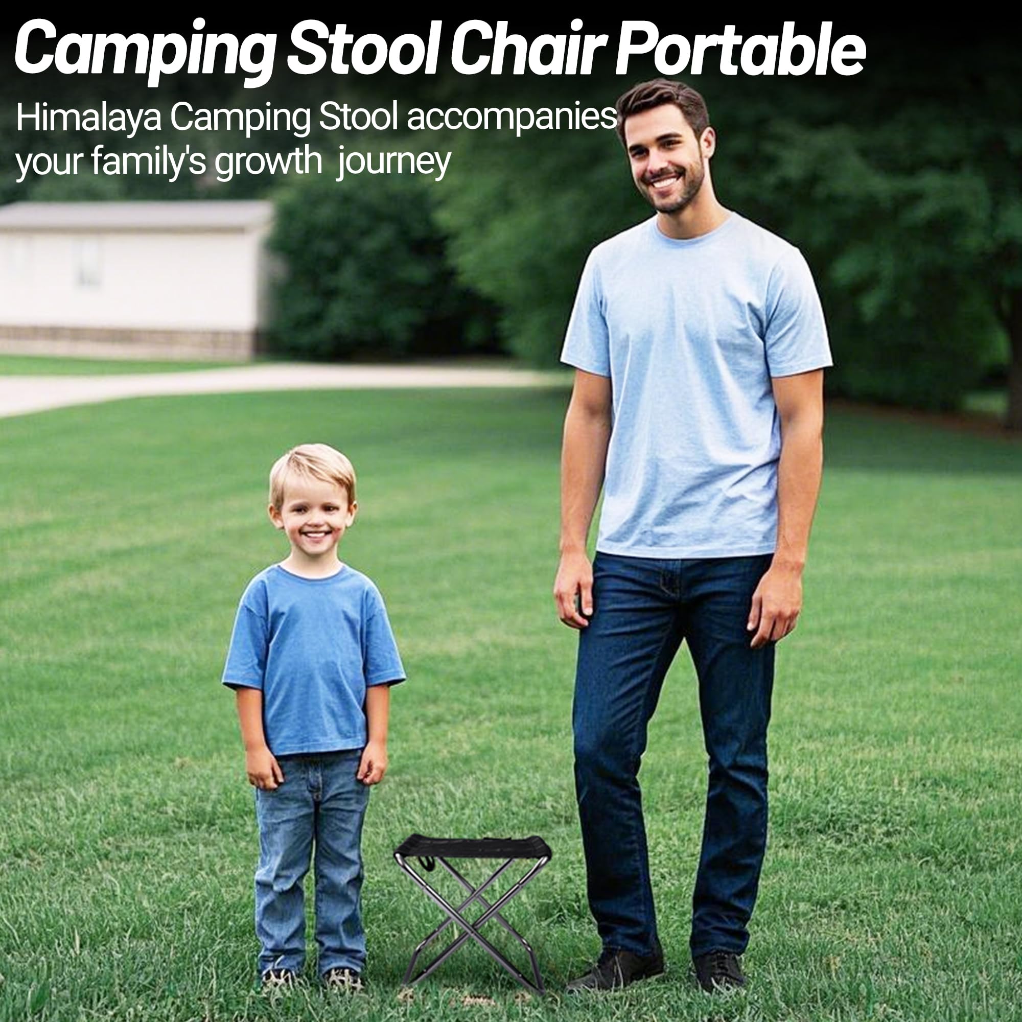 Portable Folding Camping Stool - Lightweight Collapsible Chair for Outdoor Activities, Hiking, Fishing, Beach, Picnic & Photography - Compact 9.86