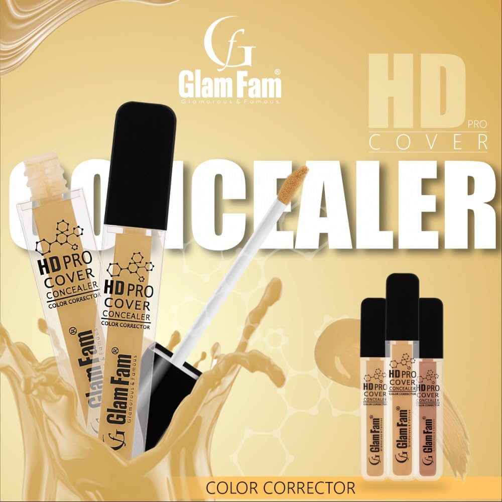 GLAM FAM Liquid Concealer & Makeup Fixer Spray Combo - Long Lasting, Non Sticky for Flawless Coverage