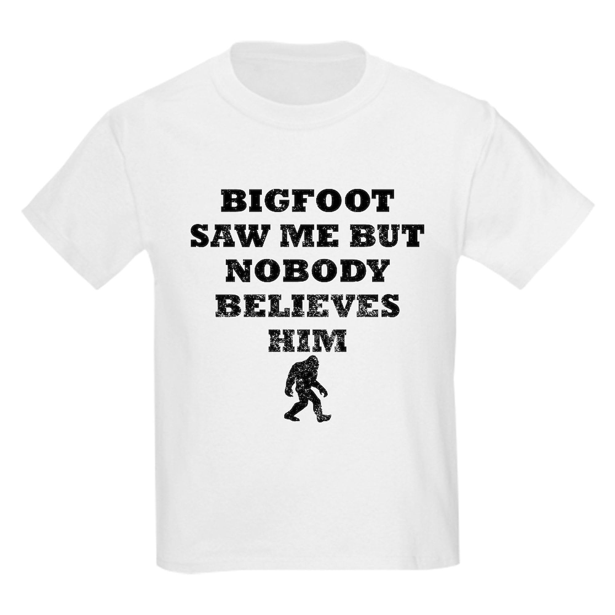 Bigfoot Saw Me Kids Cotton T-Shirt - Funny Cryptid Graphic Tee for Boys & Girls - Perfect for School, Playdates & Outdoor Adventures