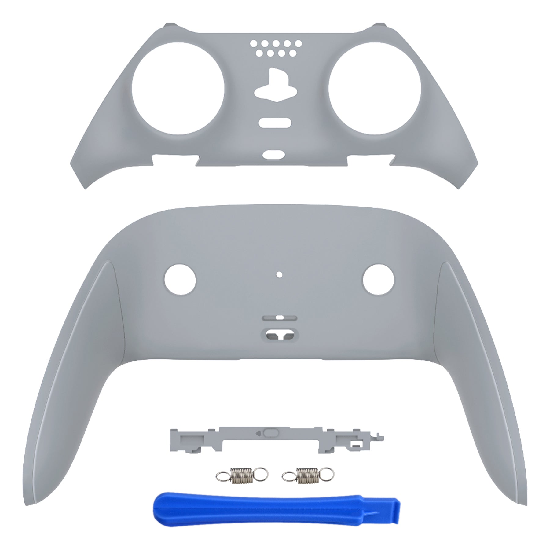 eXtremeRate New Hope Gray PS5 Edge Controller Shell - DIY Replacement Front & Back Cover with Decorative Trim | Custom Plates for Enhanced Gaming Experience | Perfect for PS5 Edge Controller Modding & Personalization
