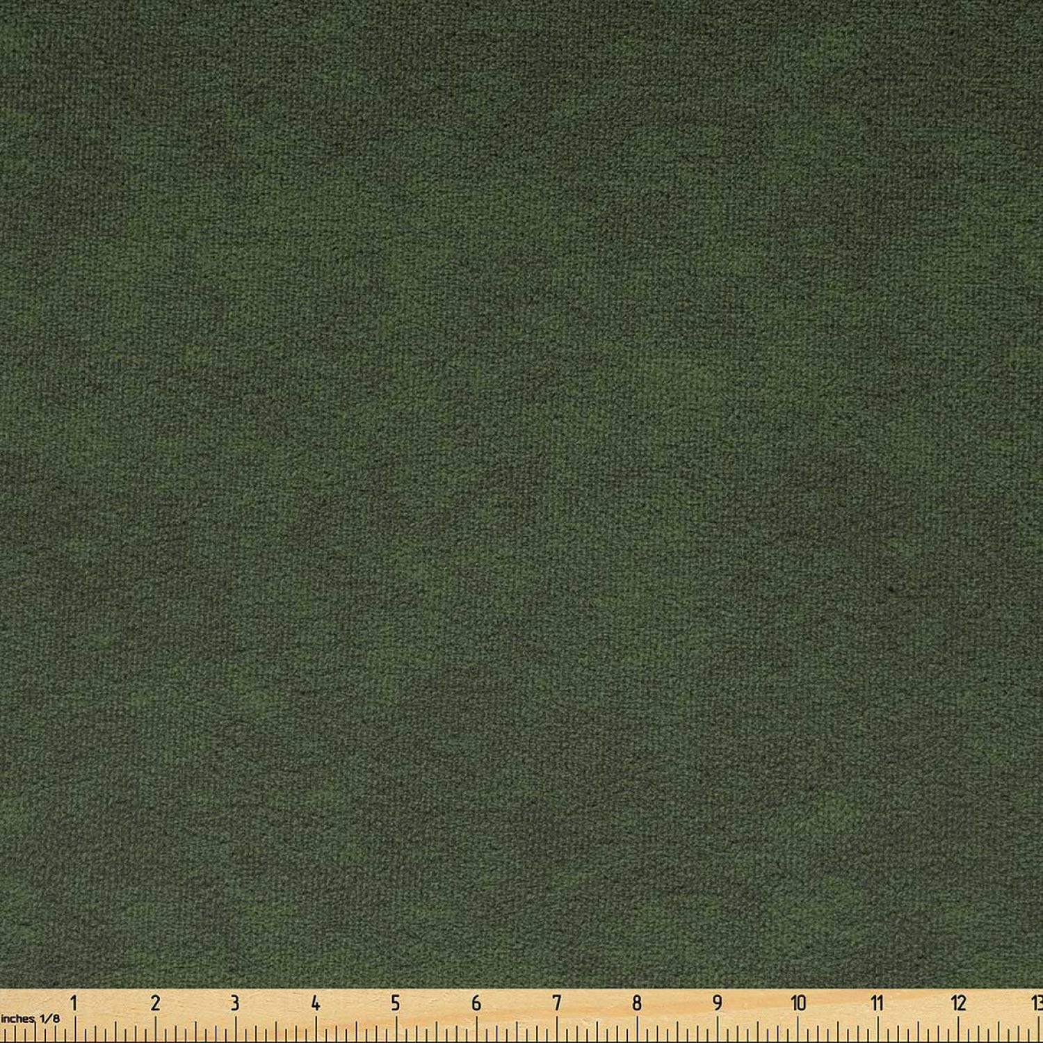 Ambesonne Faux Suede Fabric by The Yard - Digitally Printed Grunge Texture, Durable & Washable Upholstery Material for DIY Projects, Home Decor, Indoor & Outdoor Use - 10 Yards, Olive Green - Perfect for Sofa Covers, Pillows, Curtains & Crafting