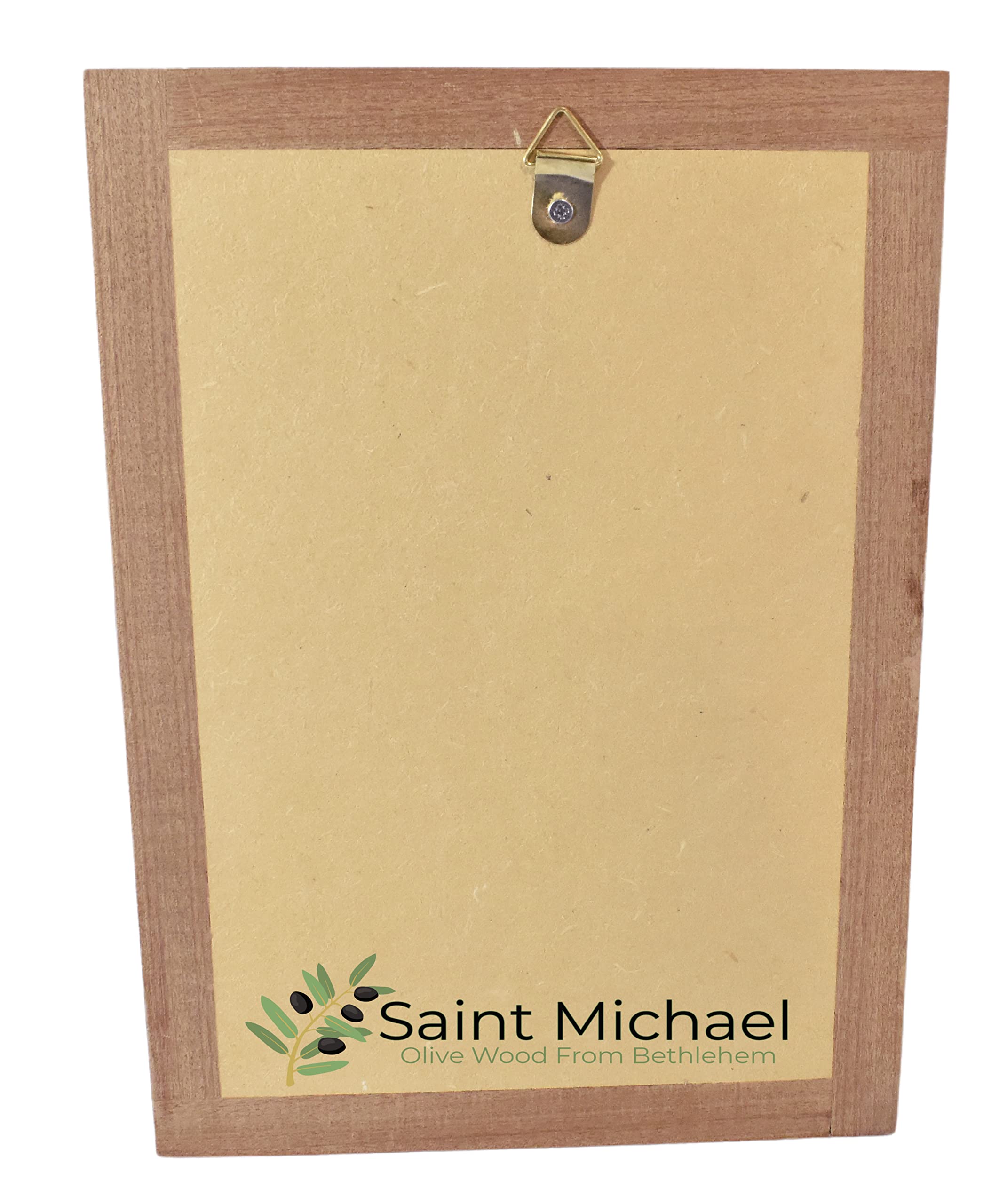 Handmade St. Michael Wall Sculpture - Olive Wood Religious Art from Holy Land | Archangel Michael Prayer Decor for Home, Church & Spiritual Spaces