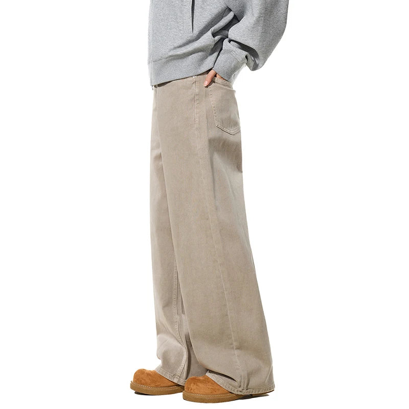 Trendy American Men's Jeans - Classic Retro Washed Straight Leg Denim Pants for Men | Loose Fit Comfortable Summer Bottoms (Style 9W1408) | Perfect for Casual Wear, Street Style & Everyday Outfits