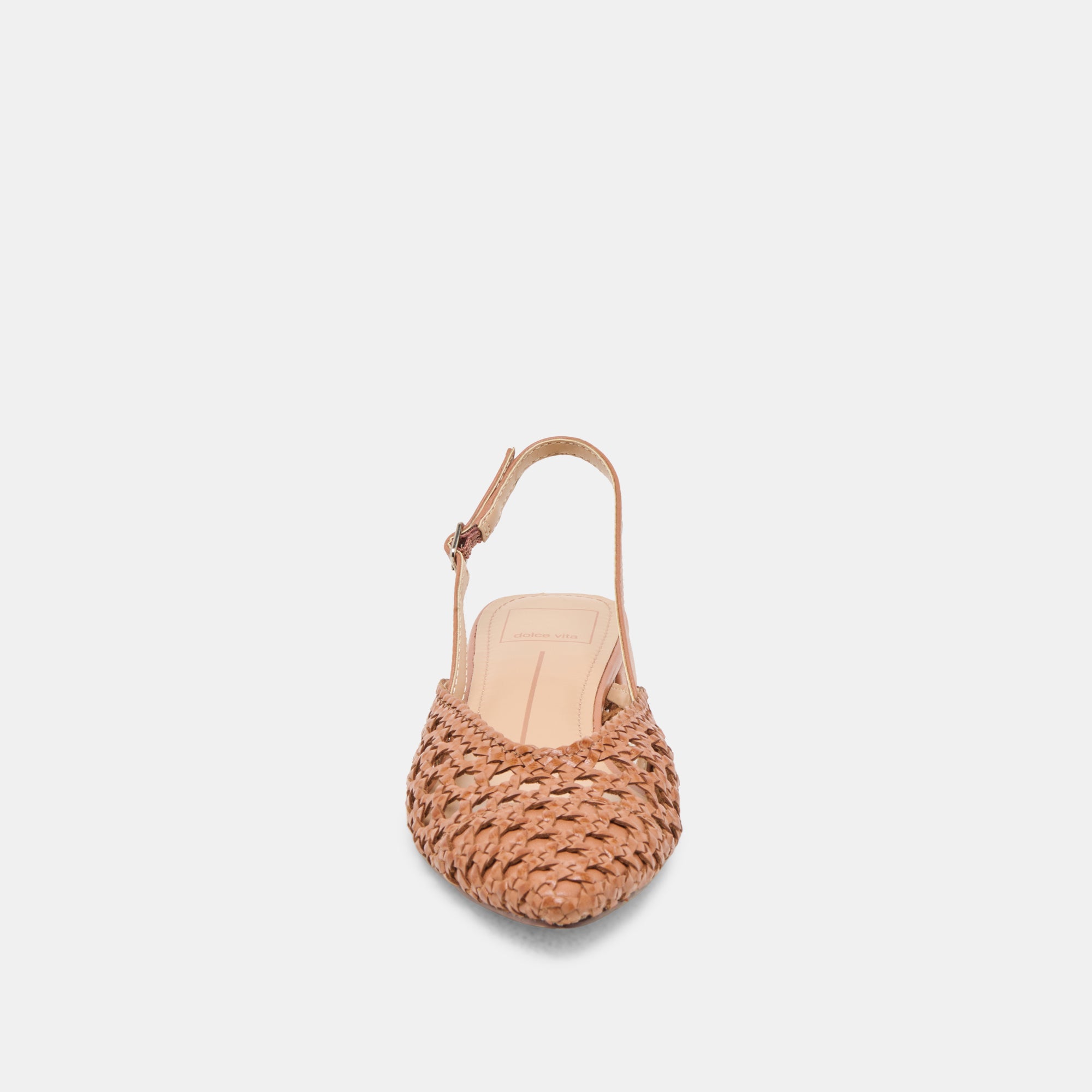 Birdie Flats Tan Woven Leather Women's Comfortable Slip-On Shoes for Casual Wear & Office