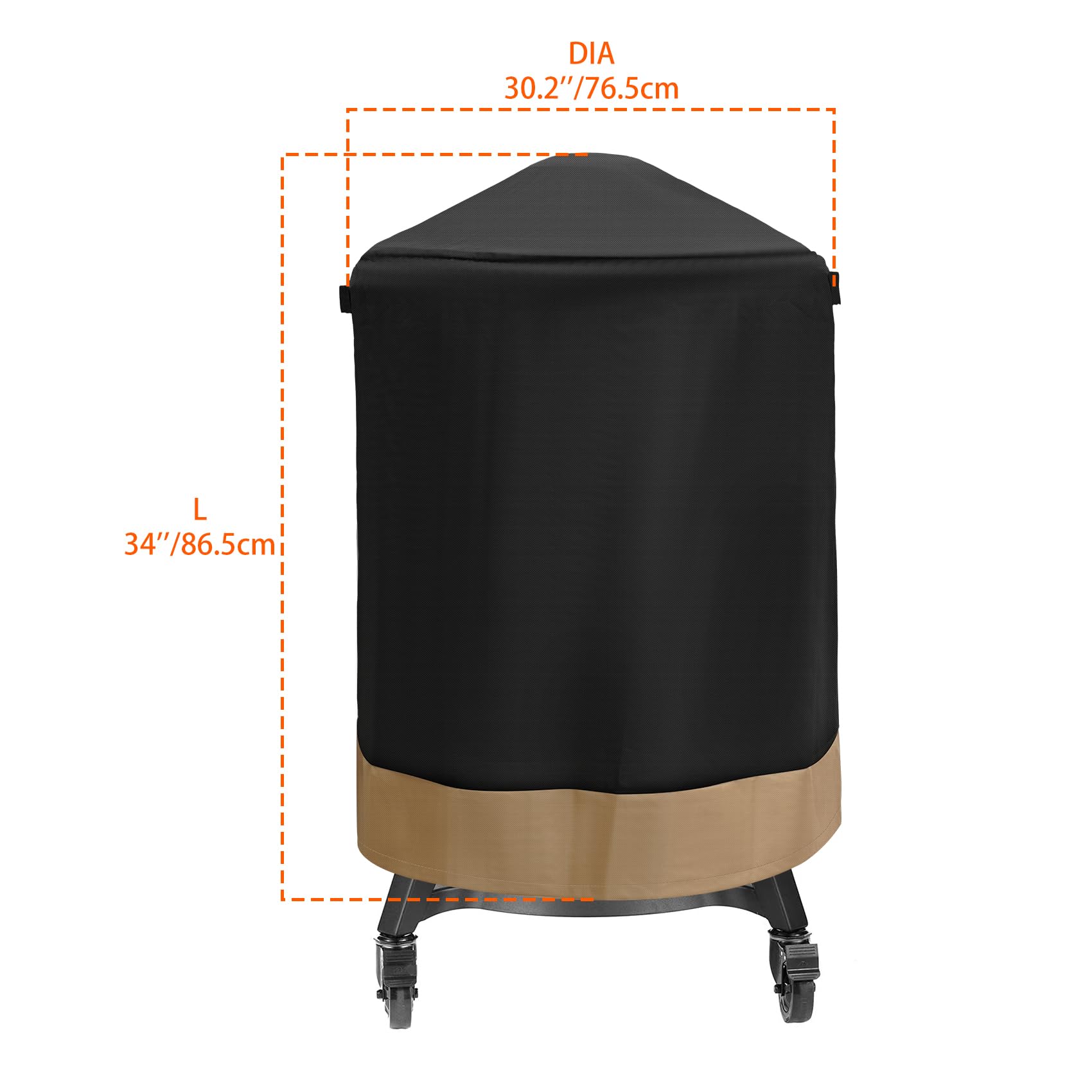 Premium Kamado Grill Cover - Universal Fit for Large Big Green Egg, Kamado Joe Classic, Louisiana K22, Coyote Asado Cooker & More (29.5
