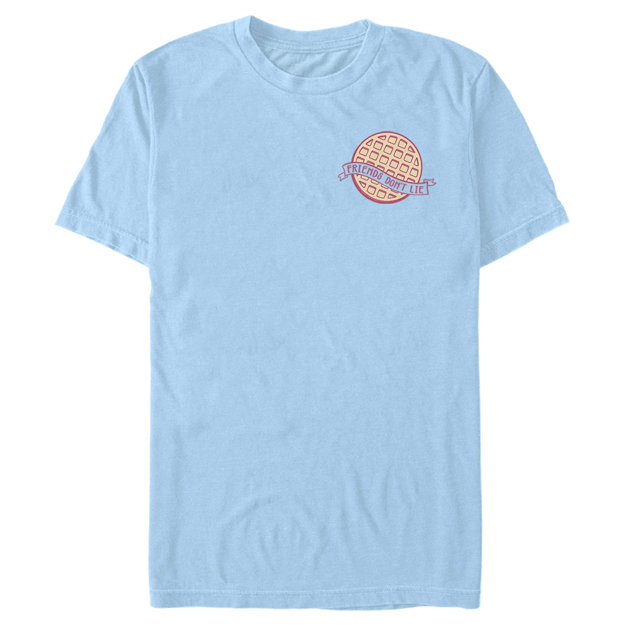 Stranger Things Friends Don't Lie Graphic T-Shirt for Men | Soft Cotton Waffle Badge Tee | TV Show Merchandise & Casual Wear
