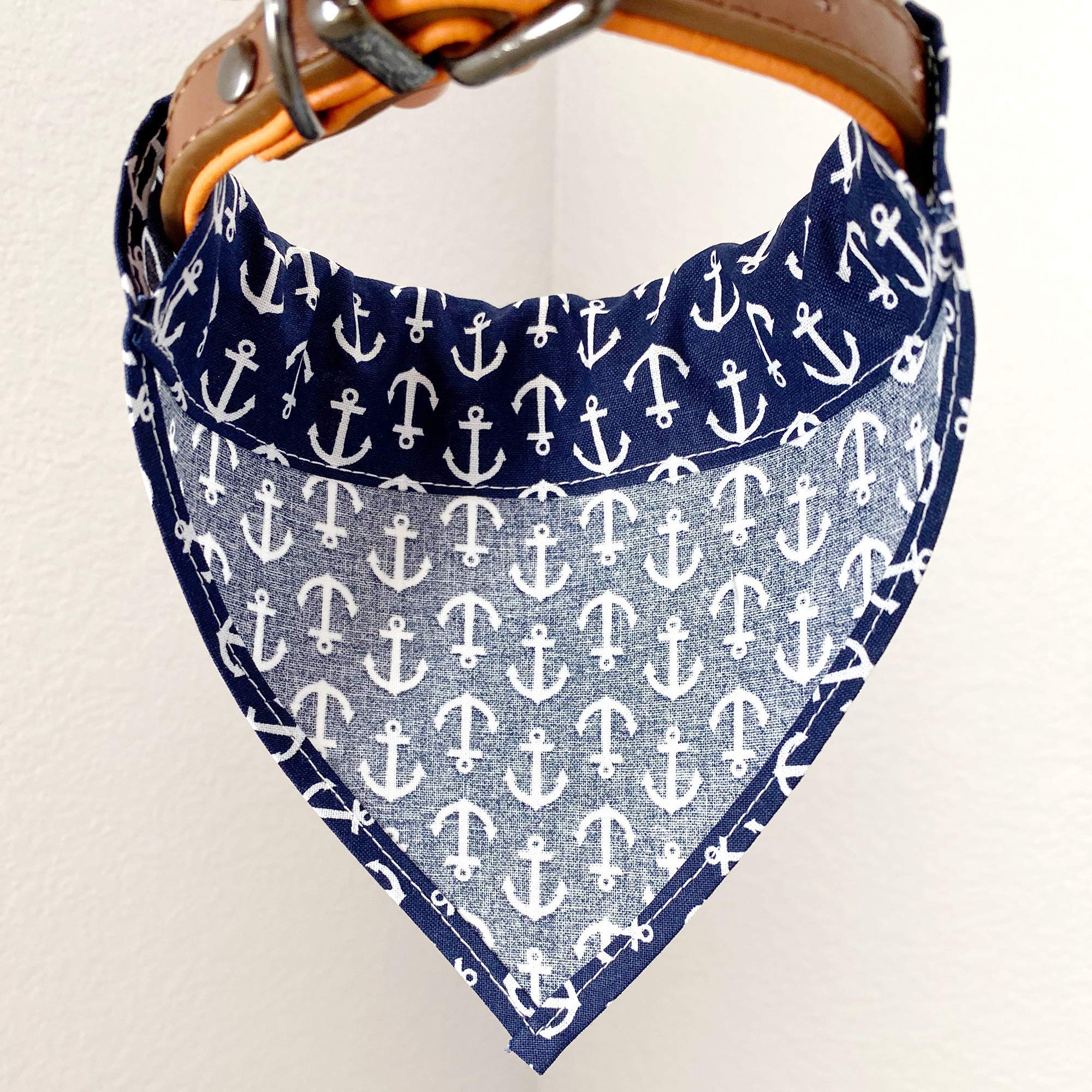 Anchors Away Slip-On Dog Bandana - Adjustable Pet Bandana for Small Medium Large Dogs - Perfect for Outdoors, Walks & Pet Photos
