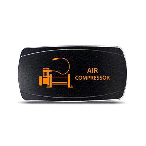 Heavy Duty Rocker Switch for Air Compressor - Horizontal Mount with Amber LED Light - Perfect for Industrial Equipment, Automotive, and DIY Projects