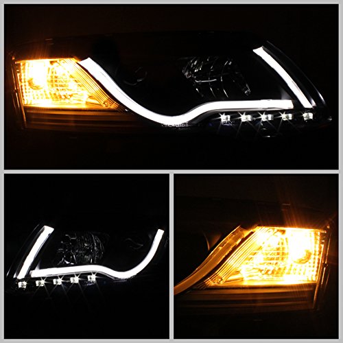 Audi A6 2005-2007 LED DRL Tube Headlights - Black/Clear Lens - Upgrade Your Car Lighting for Daytime Running & Night Driving
