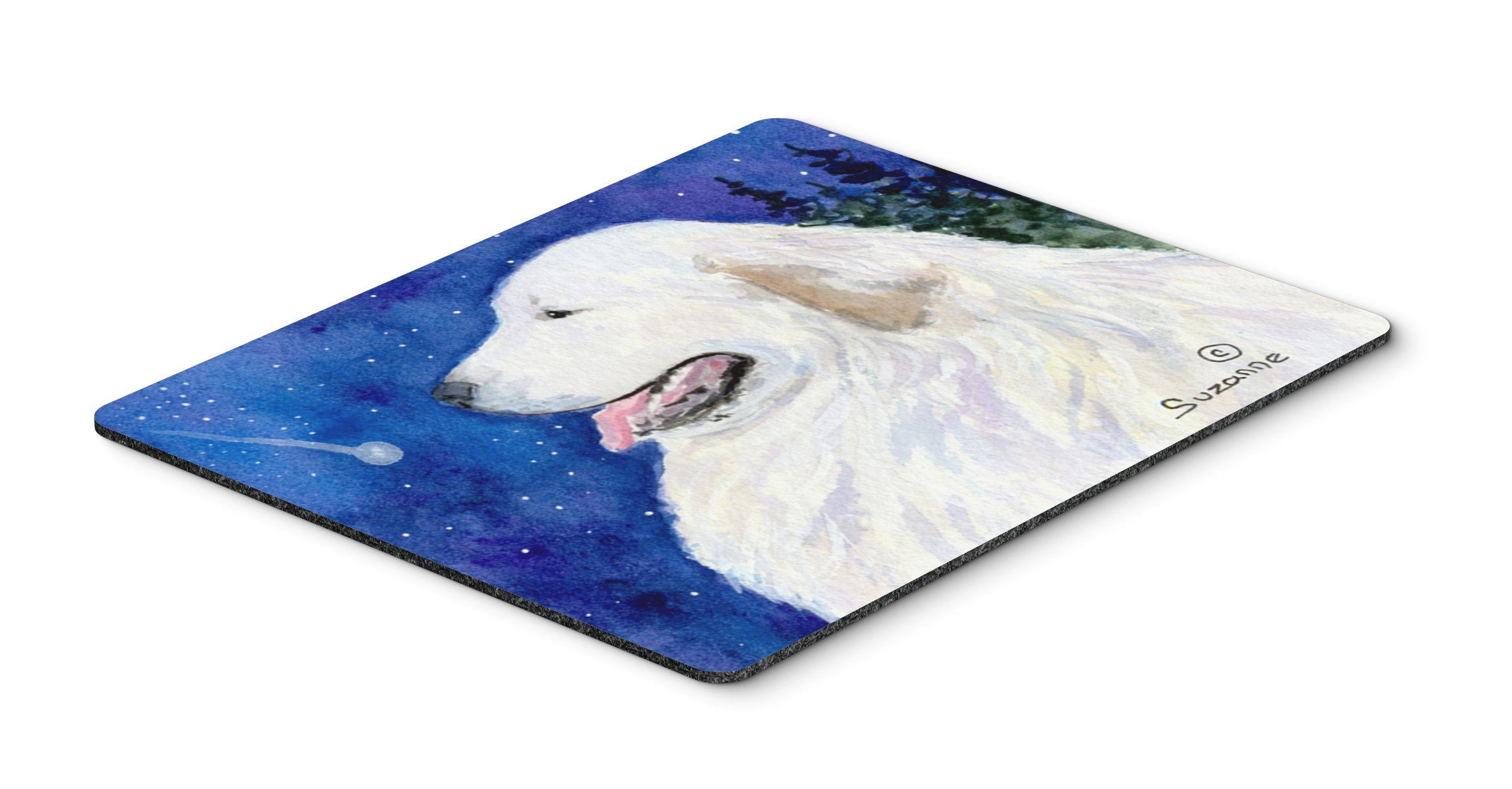 Great Pyrenees Mouse Pad & Hot Pad Trivet Set - Large Multicolor Non-Slip Desk Mat & Kitchen Trivet for Office & Home Use