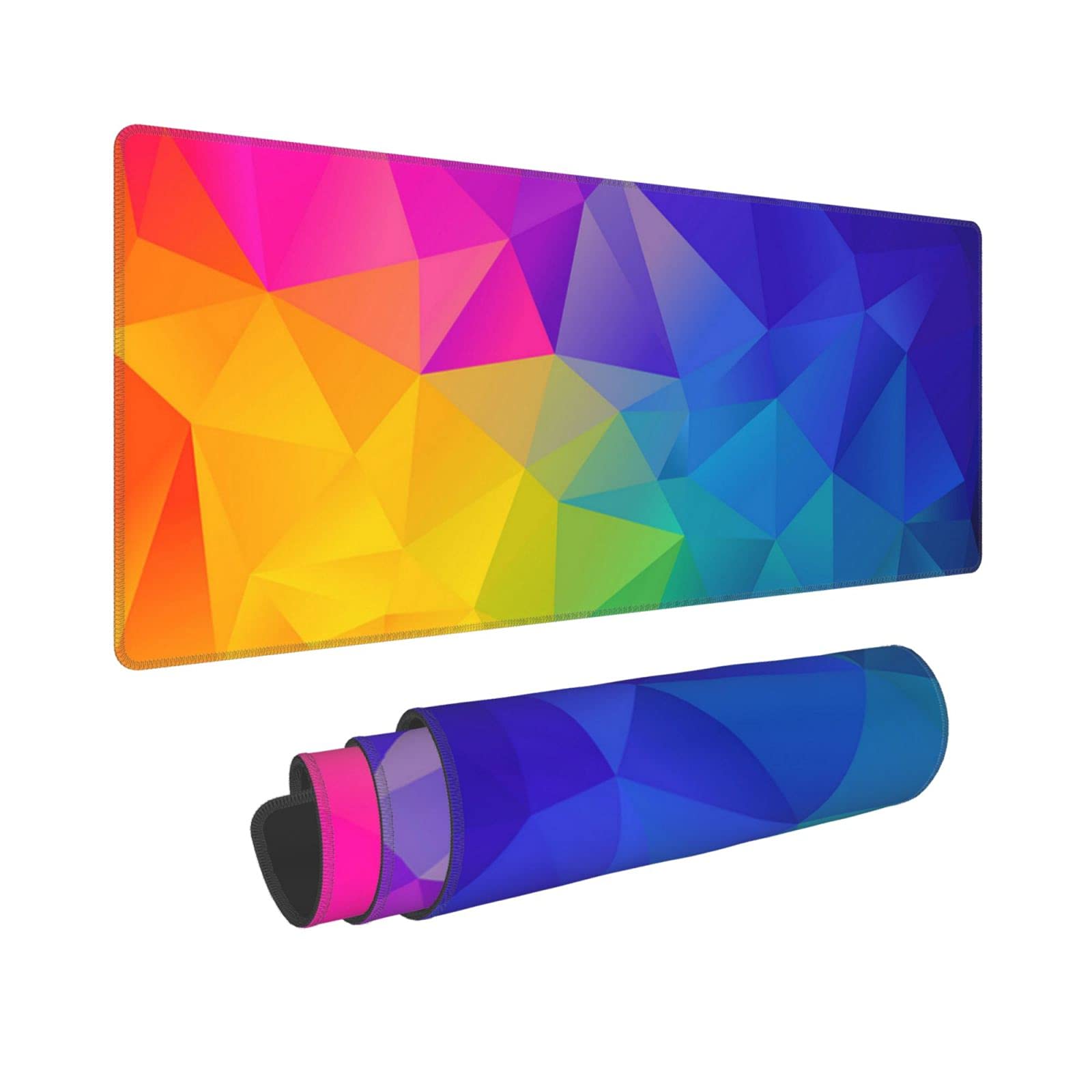 XXL Rainbow Gaming Mouse Pad - Extra Large 31.5×11.8 Inch Non-Slip Desk Mat for Keyboard & Mouse - Cool Extended Mousepad for PC, Office & Home Gaming Setup - Perfect for Esports, Work & Study