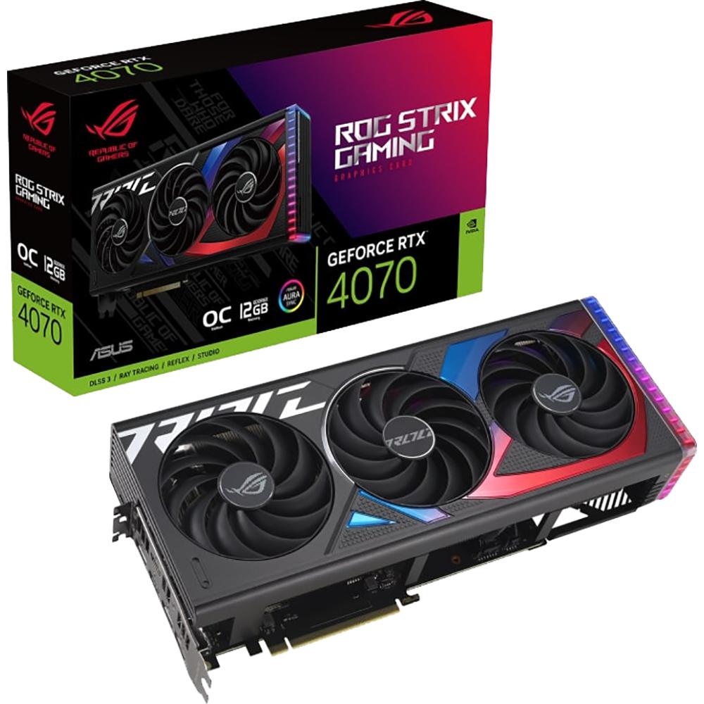 ASUS ROG Strix GeForce RTX 4070 OC Edition 12GB GDDR6 Gaming Graphics Card - High Performance for 4K Gaming, VR & Content Creation