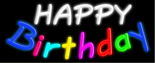 Happy Birthday Glass Neon Sign #10249 - Handmade in USA - Perfect for Parties, Home Decor & Gift Giving