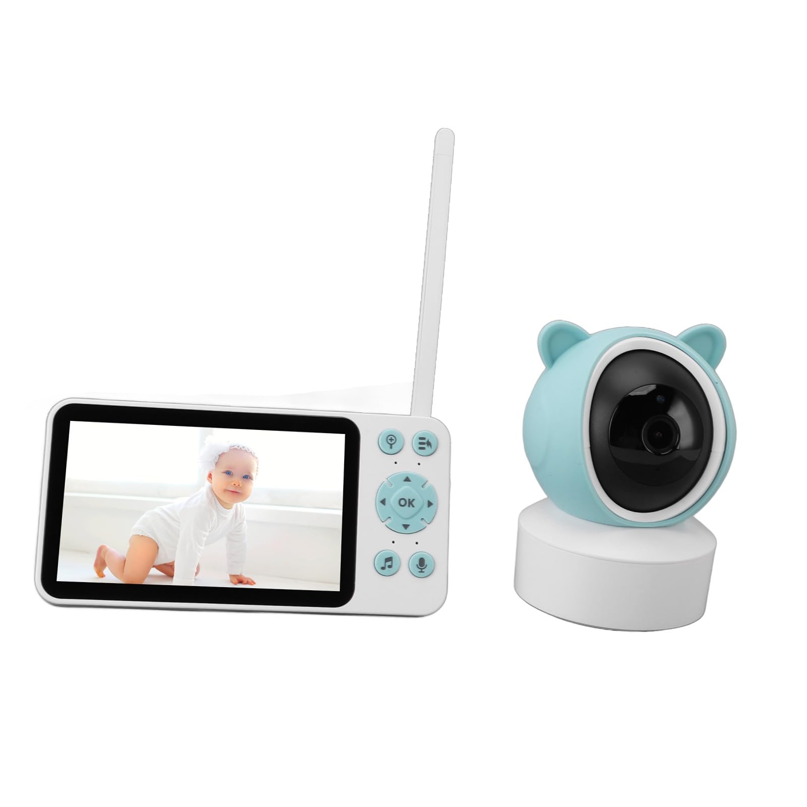 Best Baby Monitor with Voice Intercom - HD Video & Audio Surveillance System for Newborns & Infants - Nursery Security Camera for Playards, Cribs & Bedrooms (Ideal for Night Monitoring & Parent Peace of Mind)