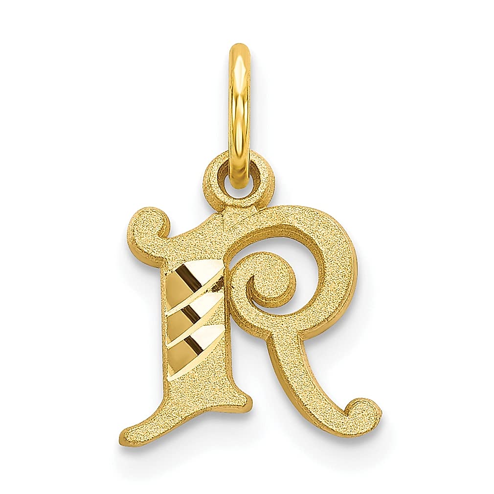 14K Yellow Gold Letter R Initial Monogram Name Charm Necklace Pendant - Dainty Personalized Jewelry for Women - Perfect Gift for Her, Birthday, Anniversary & Special Occasions