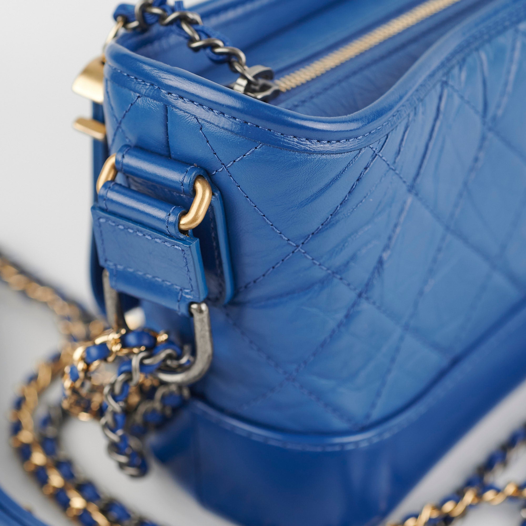 Chanel Small Gabrielle Blue Leather Shoulder Bag - Luxury Designer Handbag for Women, Perfect for Date Night & Evening Events
