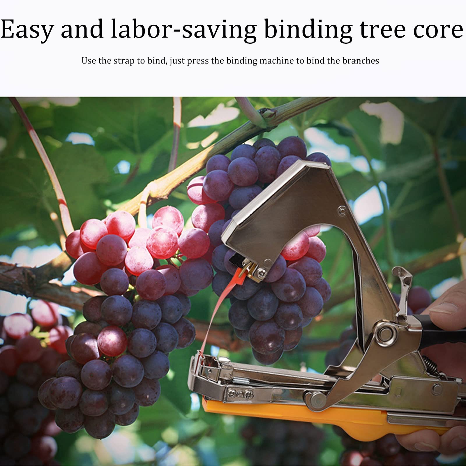 Garden Plant Tying Machine Tool - 1 Pack Vineyard Tapener for Grapes, Raspberries, Tomatoes & Vining Vegetables | Durable Plant Support for Vineyards, Greenhouses & Home Gardens