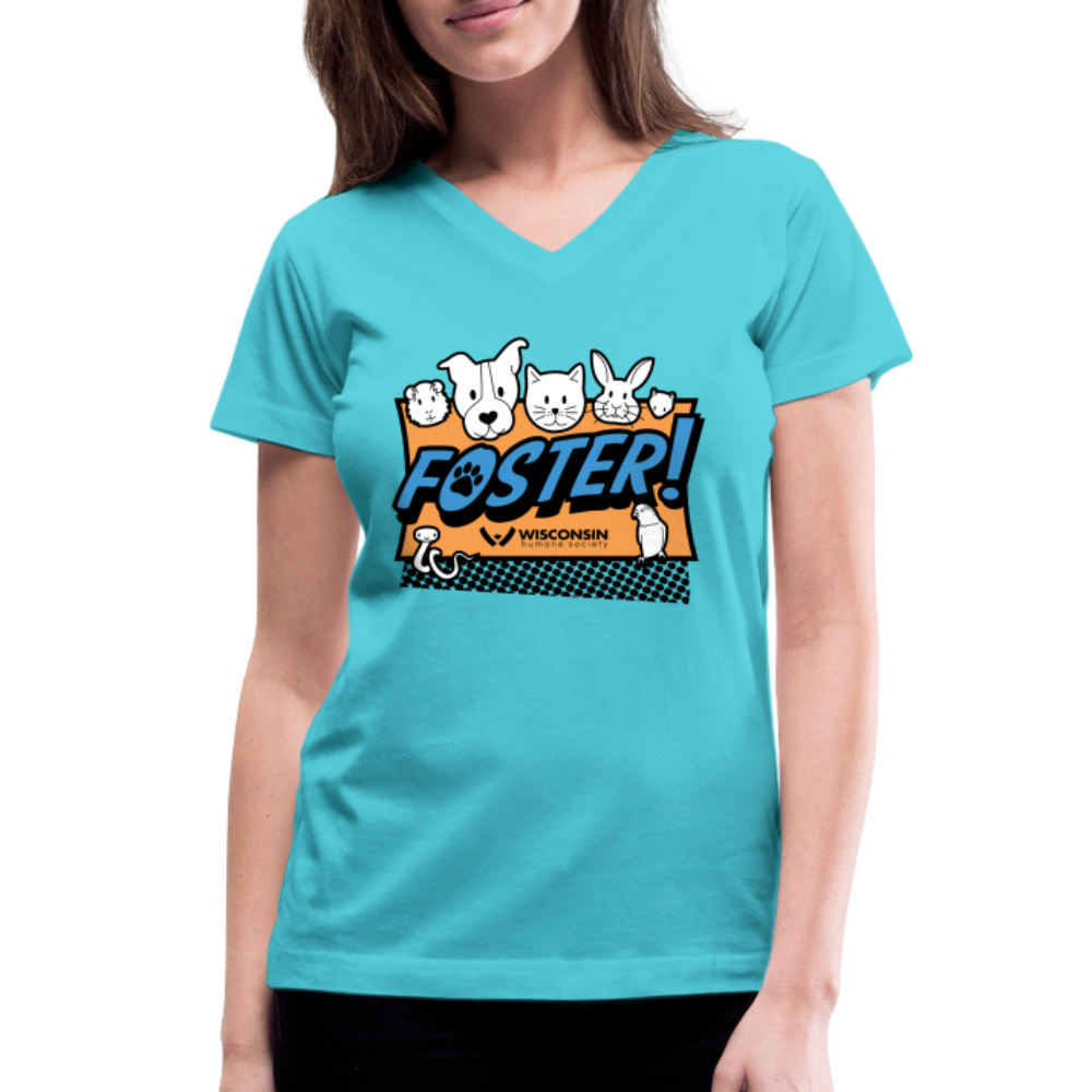 Foster Logo Contoured V-Neck T-Shirt for Men - Comfortable Cotton Tee for Casual Wear, Street Style & Everyday Outfits