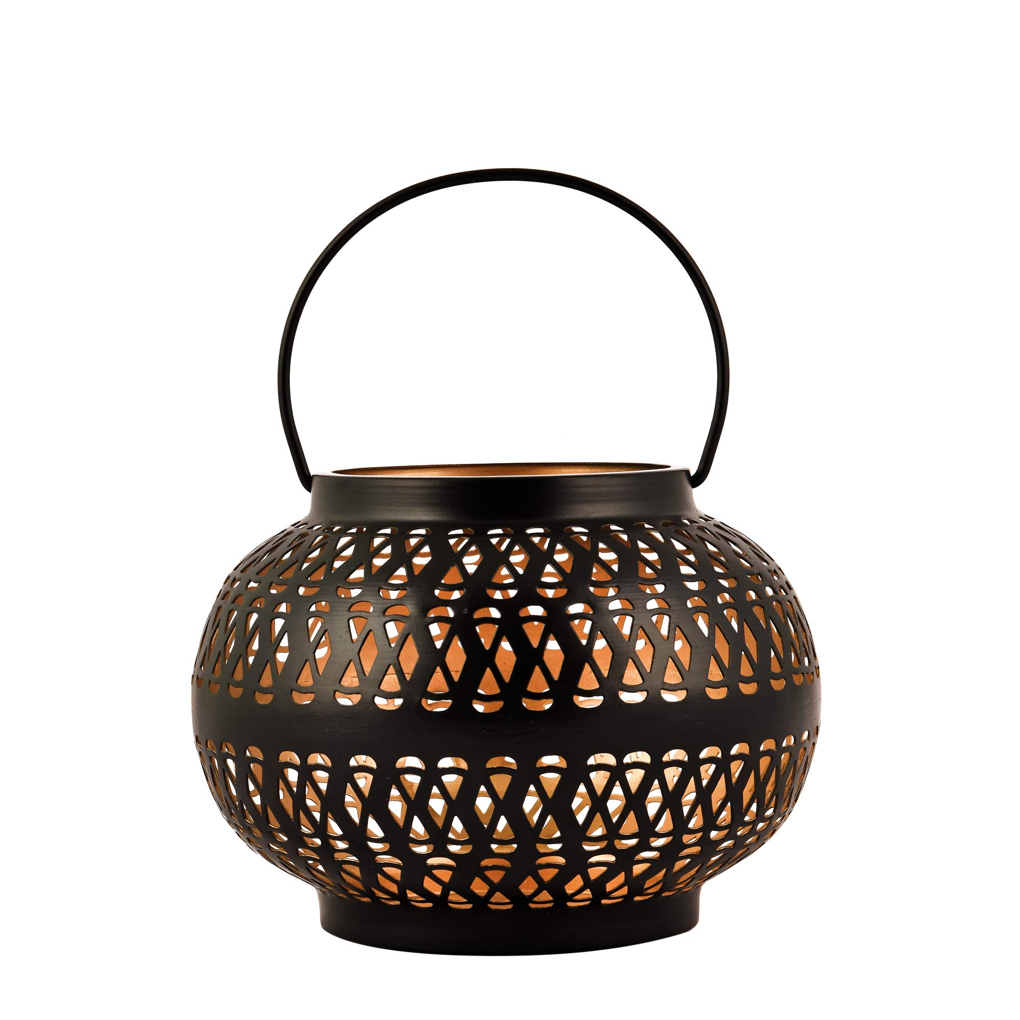 Elegant Black & Gold Metal Tealight Candle Holder - Romantic Home Decor for Weddings, Parties & Relaxing Ambiance
