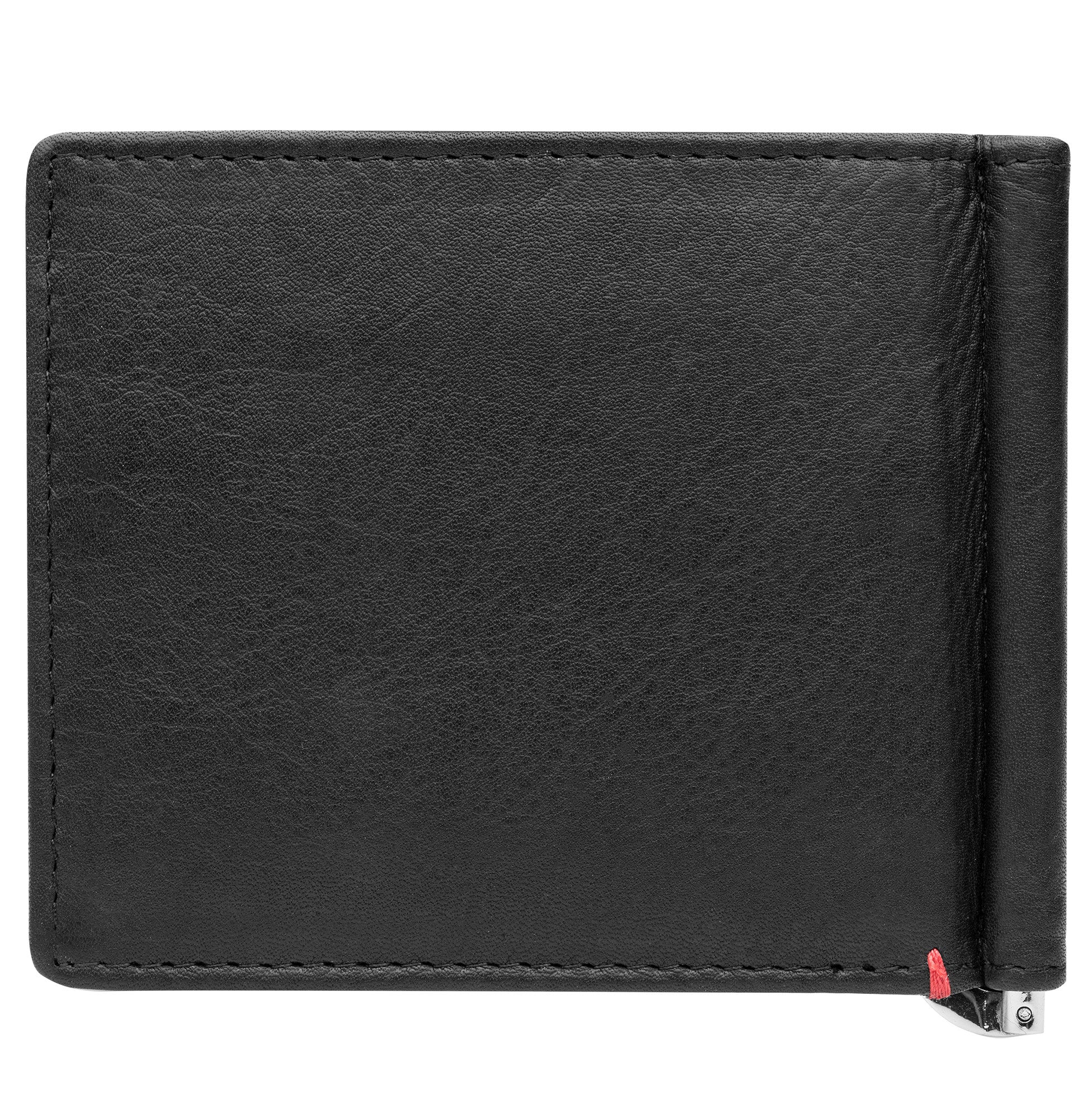 Premium Black Leather Wallet with Spade Metal Plate Design - Stylish & Durable Men's Bifold Wallet for Everyday Use, Travel, and Gifts