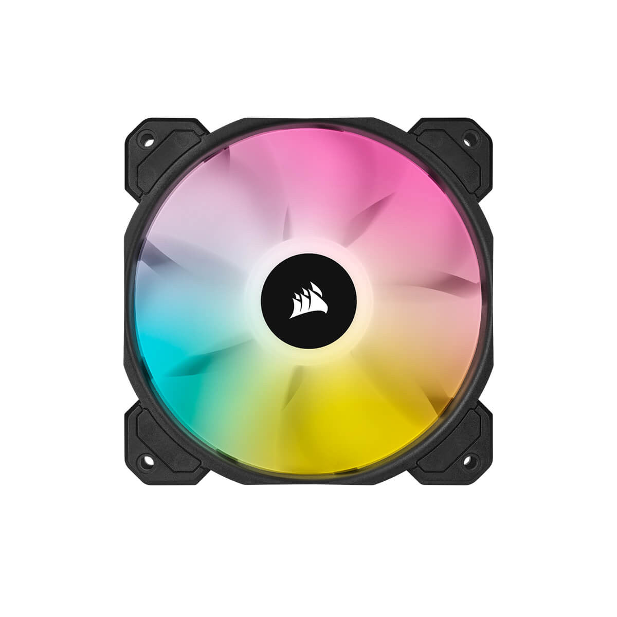 Corsair iCUE SP120 RGB ELITE High Performance 120mm PWM Cooling Fan - 4 Pack with Lighting Node CORE - Perfect for PC Gaming, Case Cooling & RGB Lighting Setup