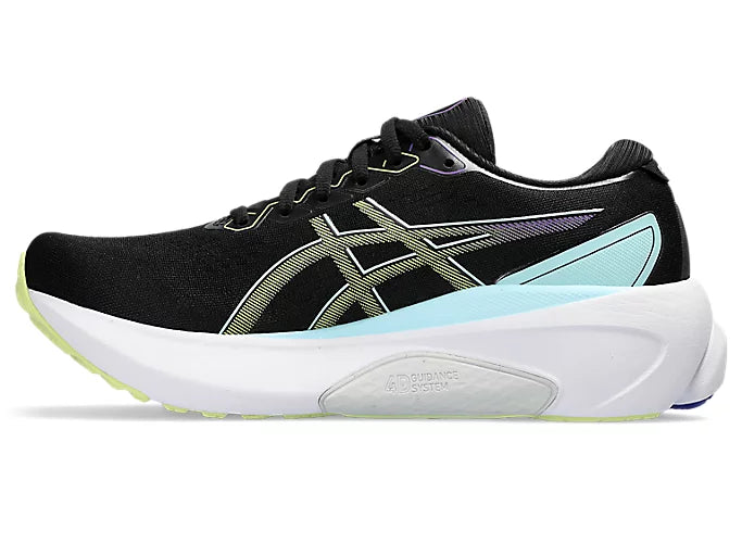ASICS Women's GEL-KAYANO 30 Running Shoes - Wide Width, Black/Glow Yellow - Premium Stability & Cushioning for Long-Distance Running, Jogging & Gym Workouts