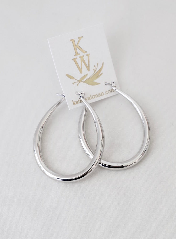Large Teardrop Hoop Earrings for Women - Trendy Gold & Silver Dangle Earrings for Party, Wedding & Everyday Wear