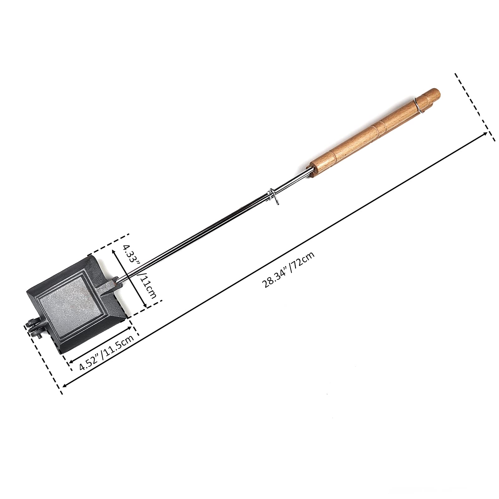 HAWOK 10cm Cast Iron Pie Iron Sandwich Maker with Detachable Handle & Pre-Seasoned Coating - Perfect for Camping, Picnics, and Outdoor Cooking