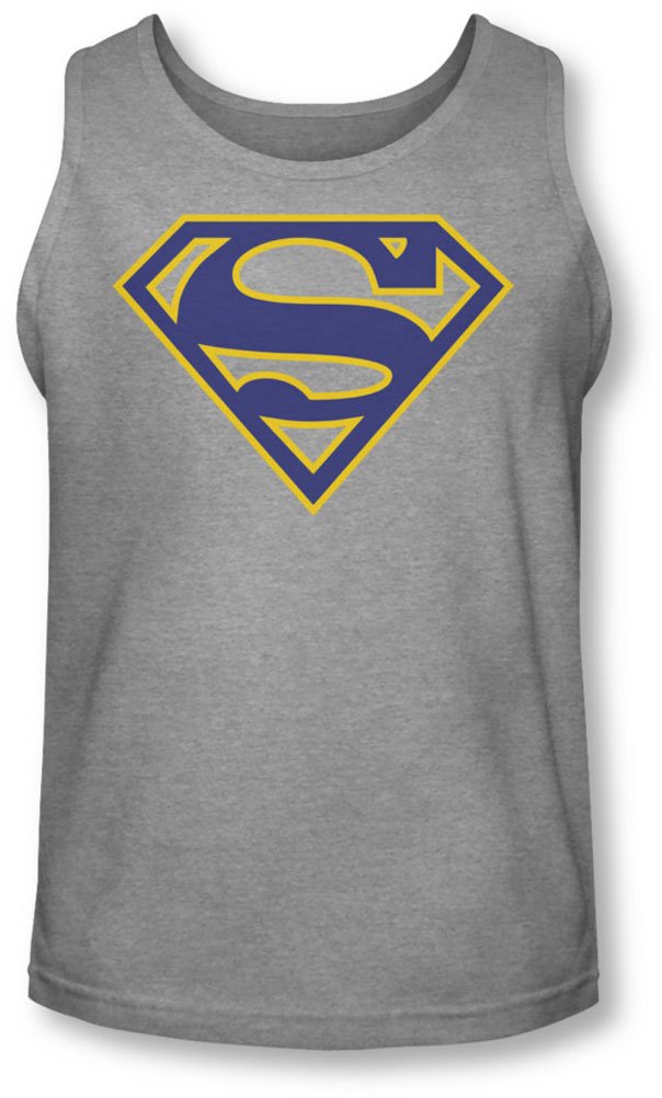 Superman Men's Maize & Blue Shield Graphic Tank Top - Comfortable Athletic Shirt for Gym, Sports & Casual Wear