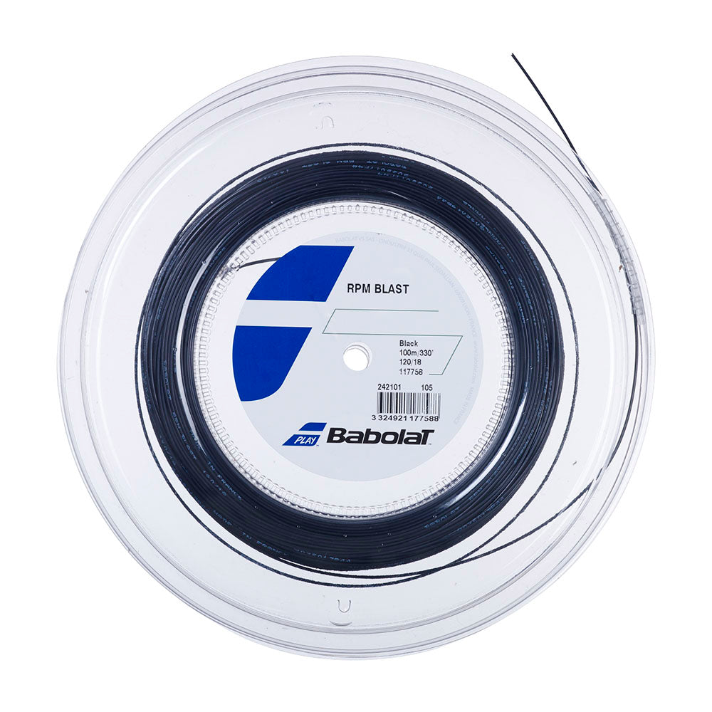 Babolat RPM Blast 18 Tennis String Mini Reel (Black) | High-Performance Polyester String for Spin & Control | Perfect for Competitive Play & Tournament Matches
